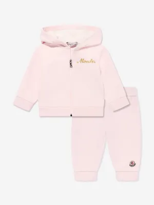 Moncler Enfant Baby Girls Logo Tracksuit in Rosa
