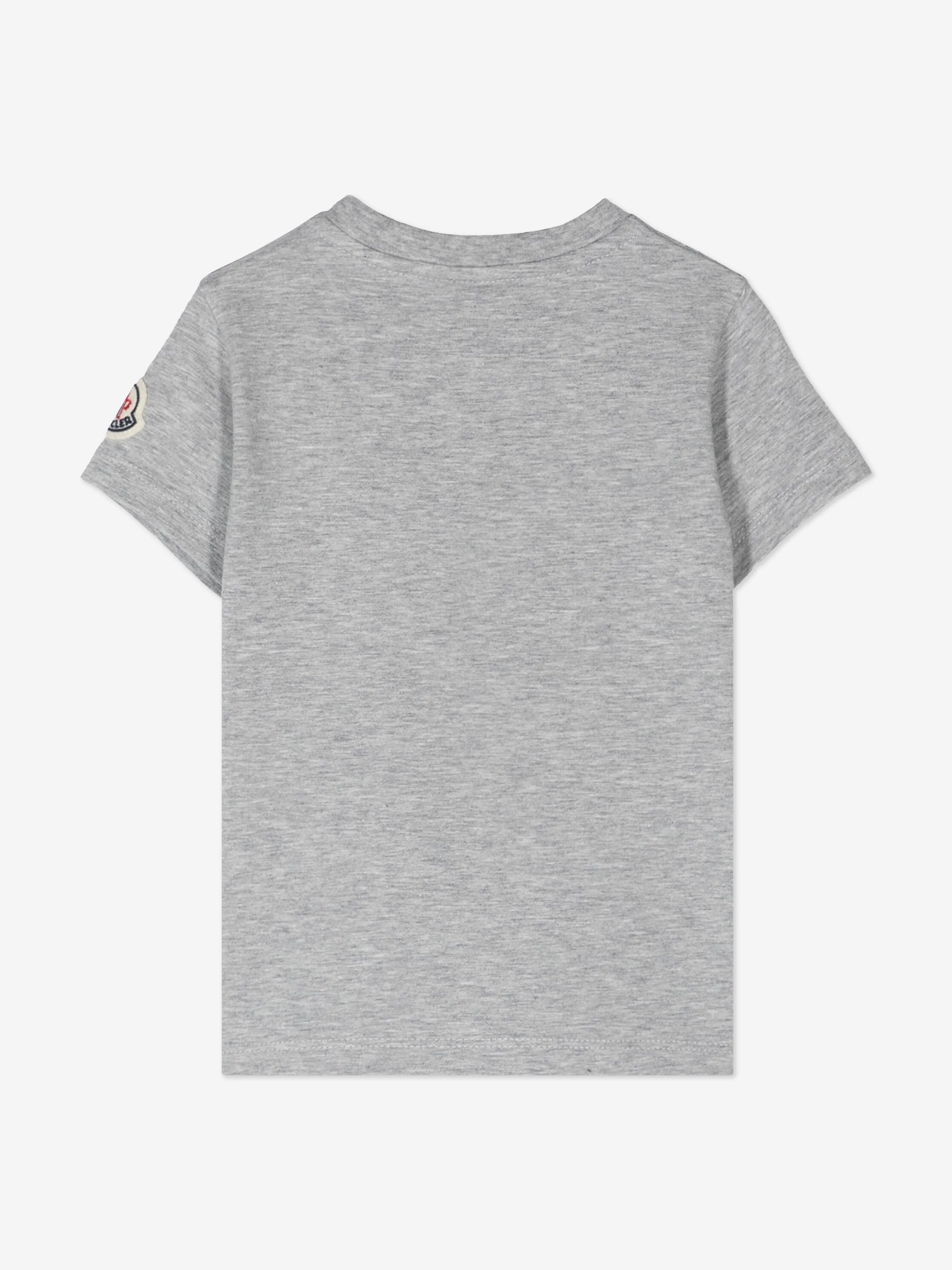 Moncler Enfant Baby Girls Logo-T-Shirt in Grau