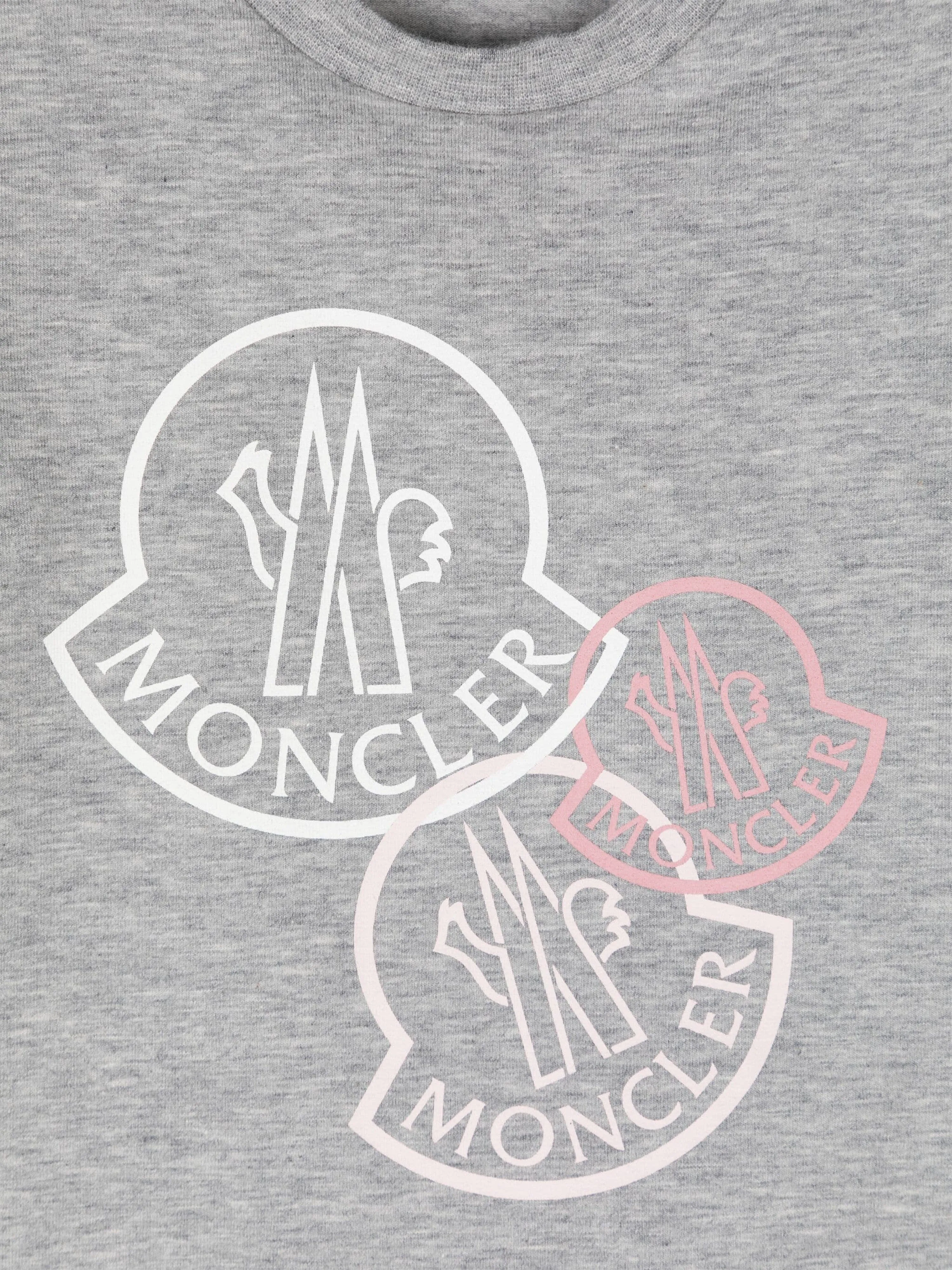 Moncler Enfant Baby Girls Logo-T-Shirt in Grau