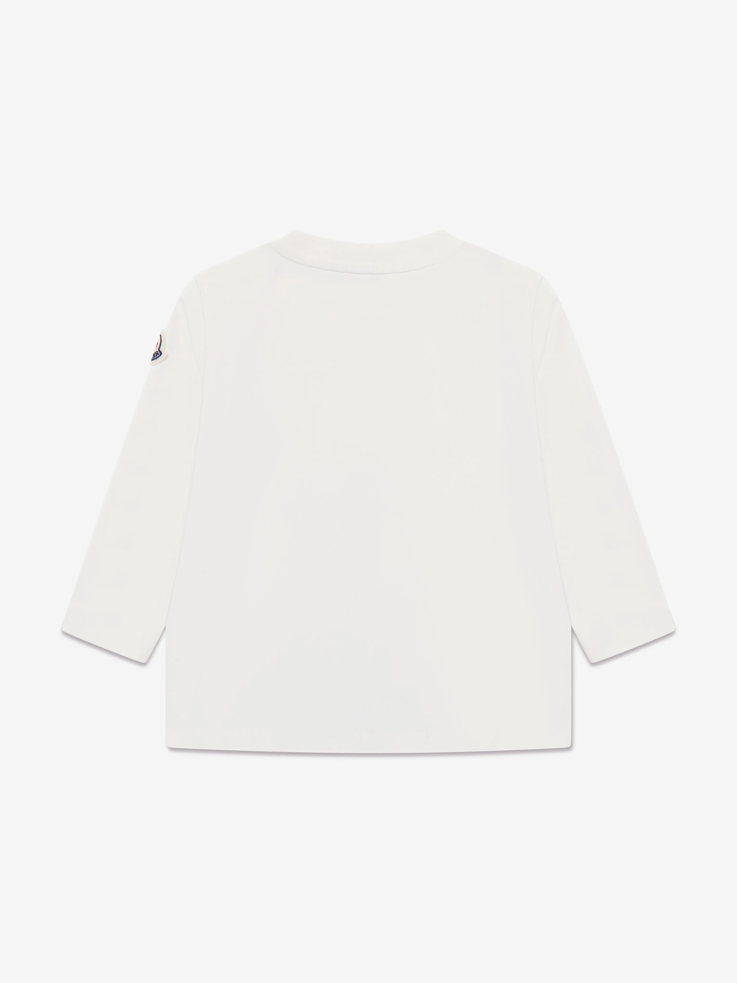 Moncler Enfant Langarm-Logo-T-Shirt für Baby-Mädchen in Elfenbein