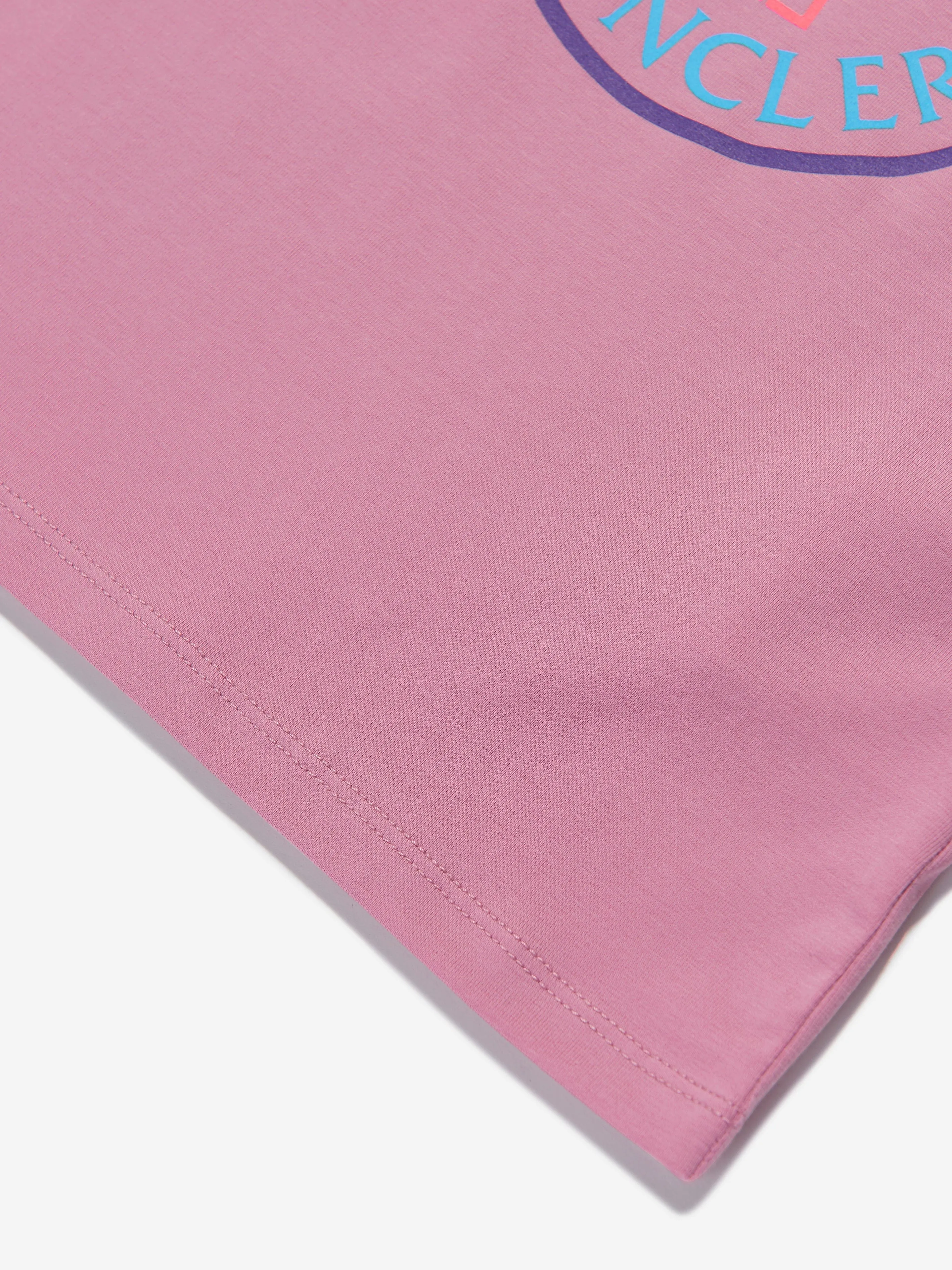 Moncler Enfant Langarm-Logo-T-Shirt für Baby-Mädchen in Rosa
