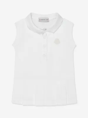 Moncler Enfant Ärmelloses Polo-Kleid für Baby-Mädchen in Weiß