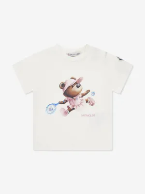 Moncler Enfant Baby Mädchen Tennis Bär T-Shirt in Weiß