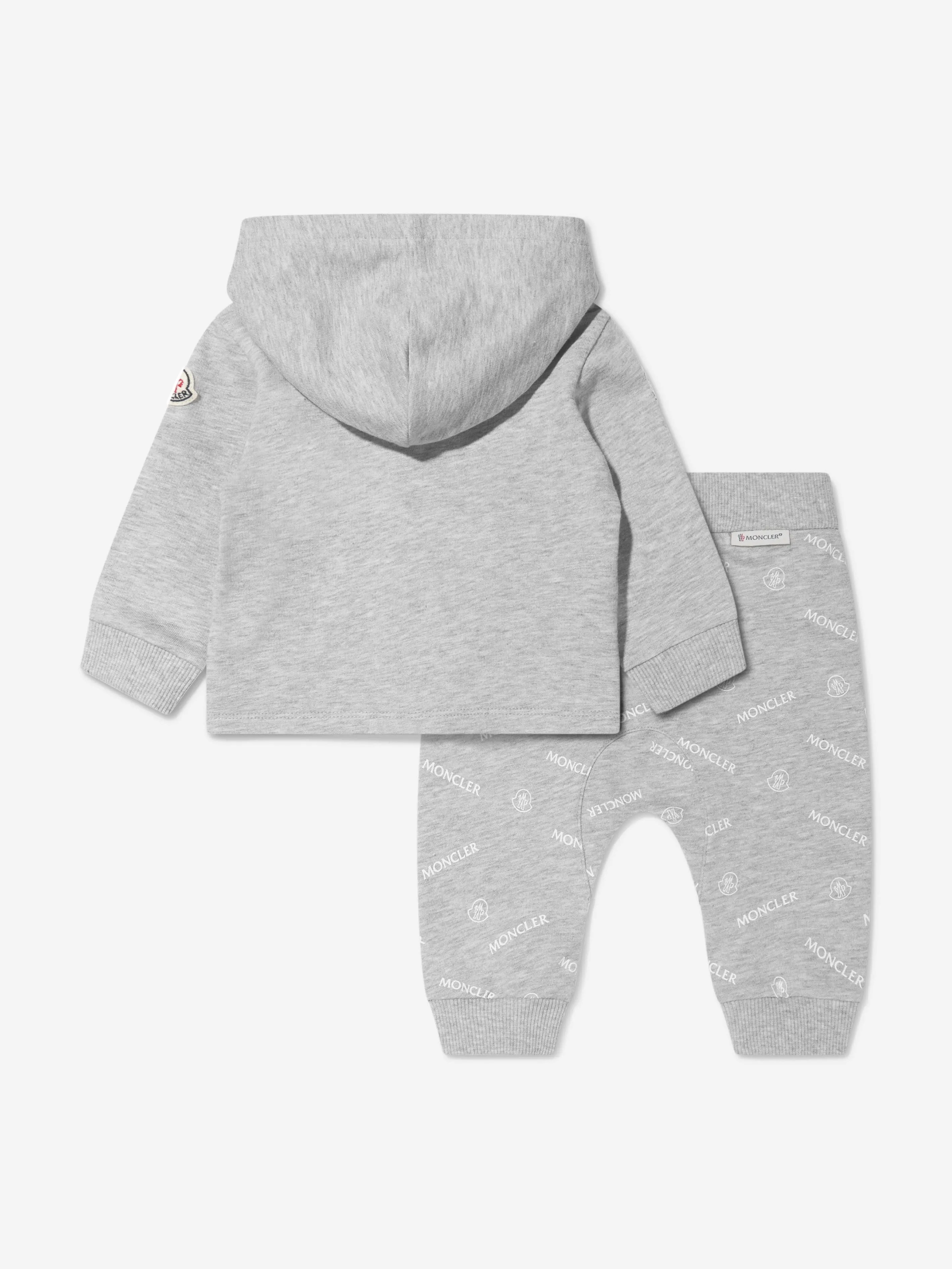 Moncler Enfant Baby Logo-Trainingsanzug in Grau