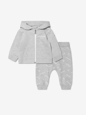 Moncler Enfant Baby Logo-Trainingsanzug in Grau