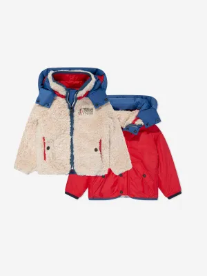 Moncler Enfant Jungen Grenoble Fleece Zip-Up Cardigan in Beige