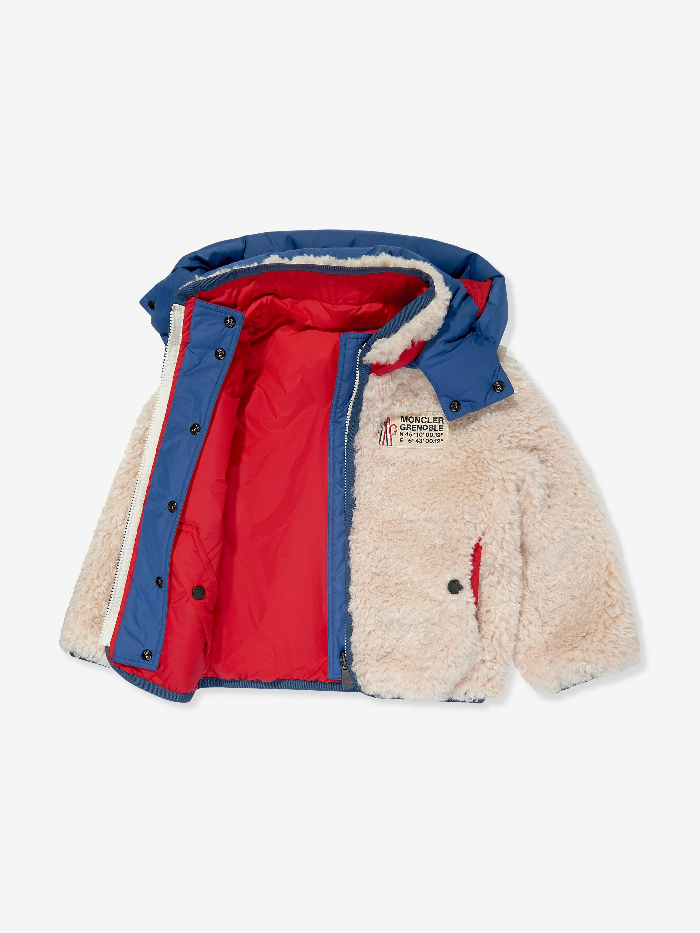 Moncler Enfant Jungen Grenoble Fleece Zip-Up Cardigan in Beige