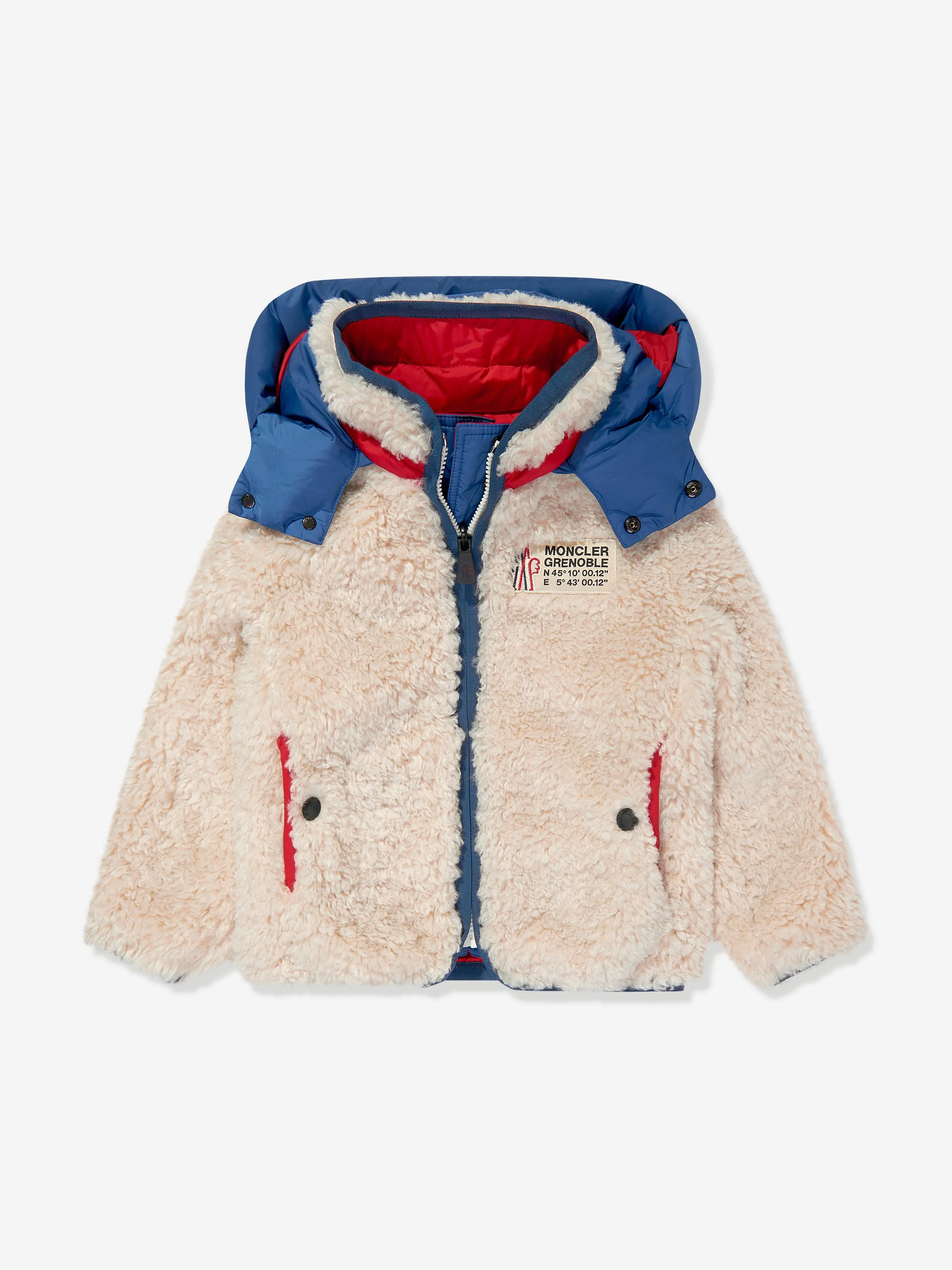 Moncler Enfant Jungen Grenoble Fleece Zip-Up Cardigan in Beige
