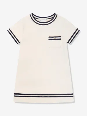Moncler Enfant Mädchen A-Linie Kleid mit Tasche in Elfenbein
