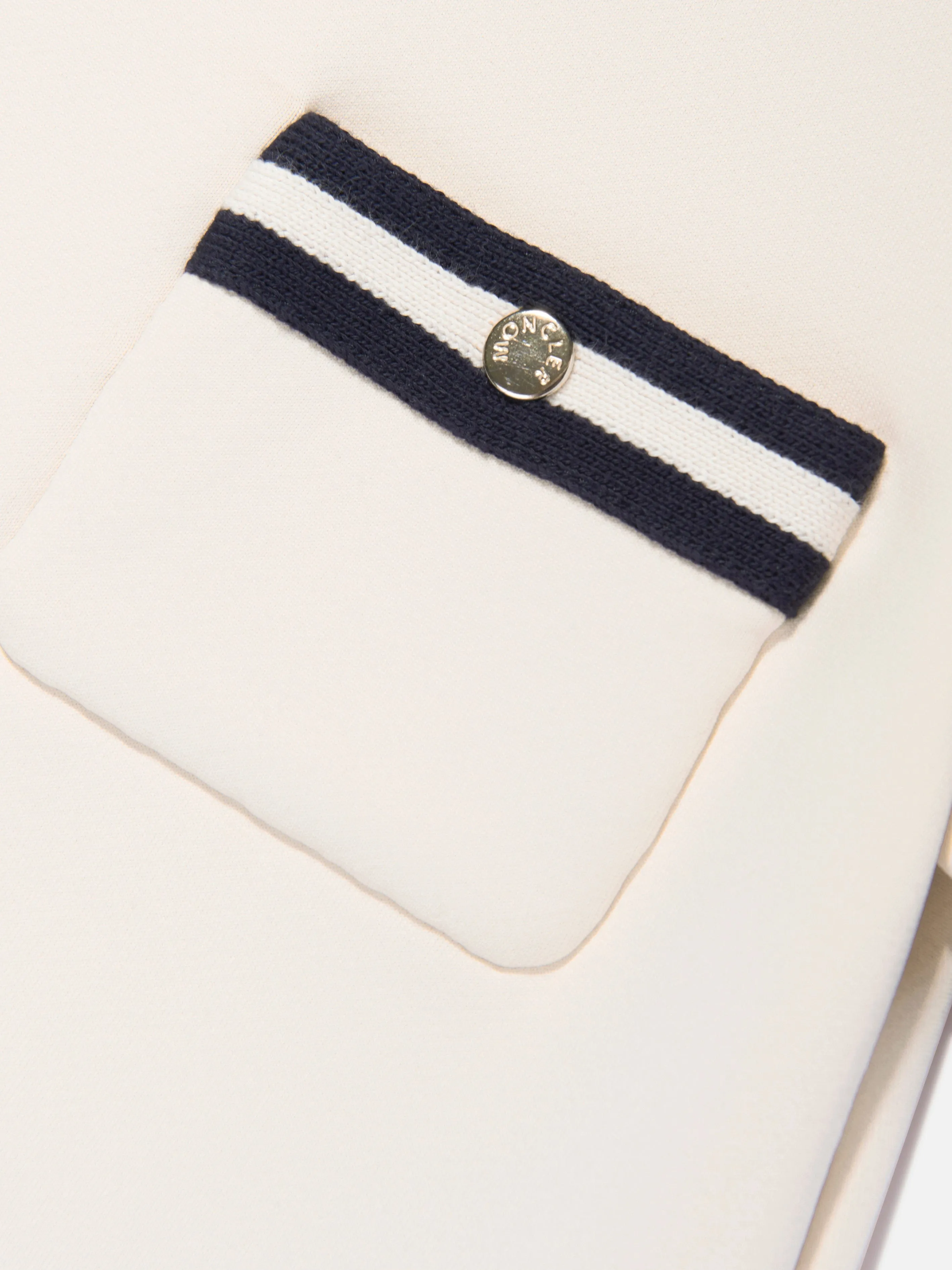 Moncler Enfant Mädchen A-Linie Kleid mit Tasche in Elfenbein