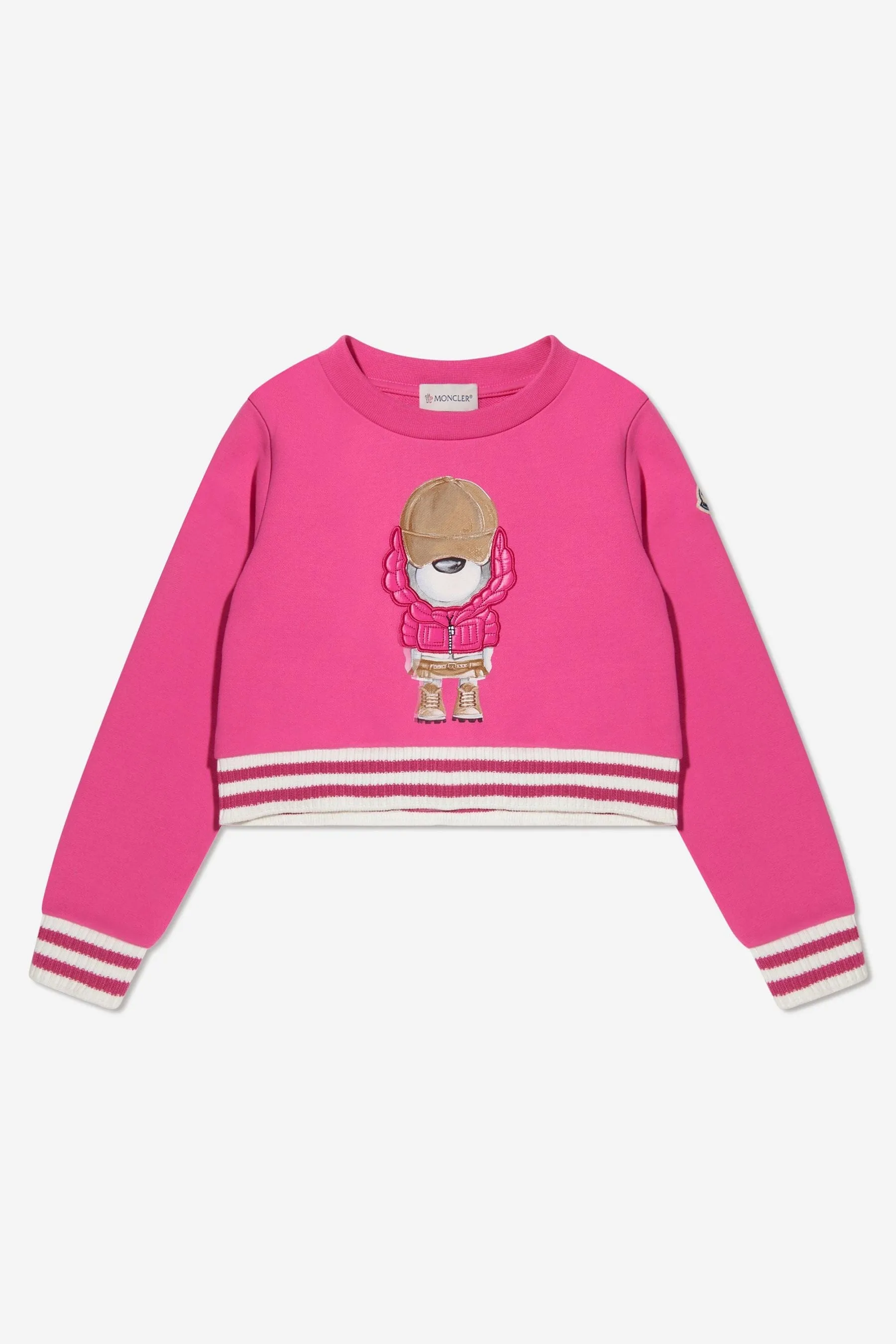 Moncler Enfant Mädchen Sweatshirt mit Bärendruck in Rosa