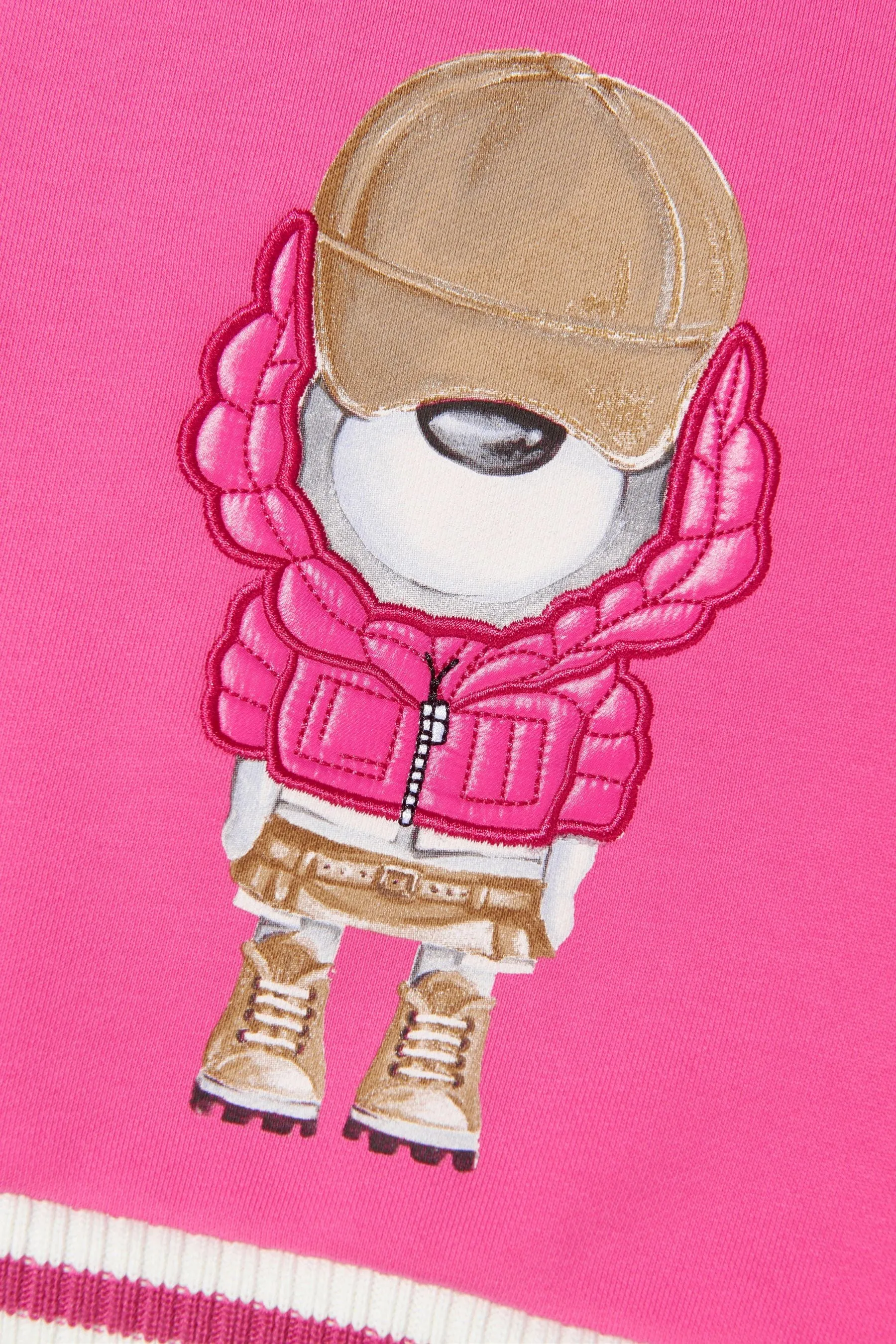 Moncler Enfant Mädchen Sweatshirt mit Bärendruck in Rosa