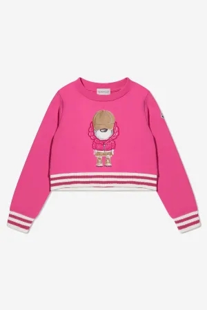 Moncler Enfant Mädchen Sweatshirt mit Bärendruck in Rosa