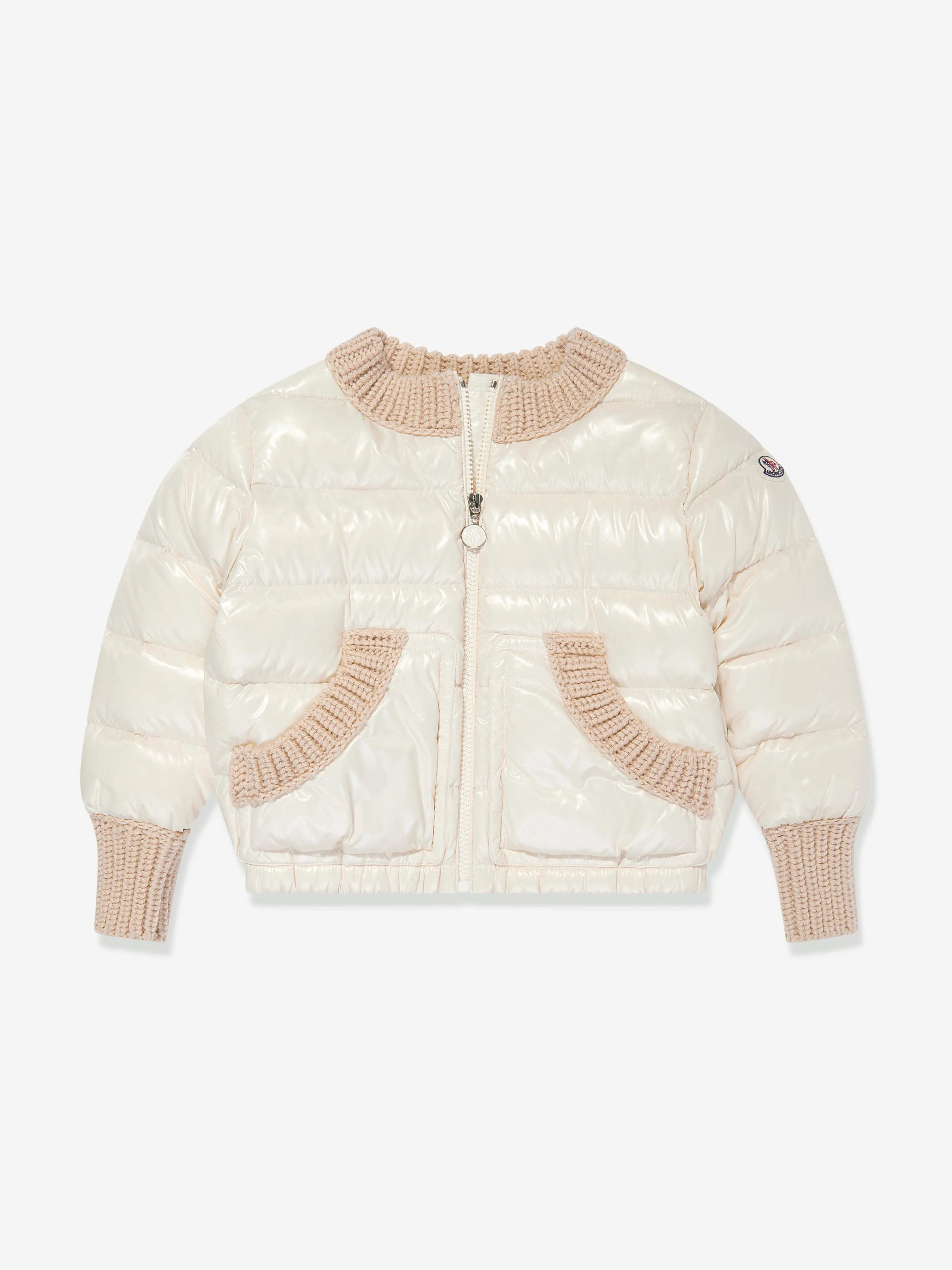 Moncler Enfant Mädchen Daunengefütterte Arcelot Jacke in Elfenbein