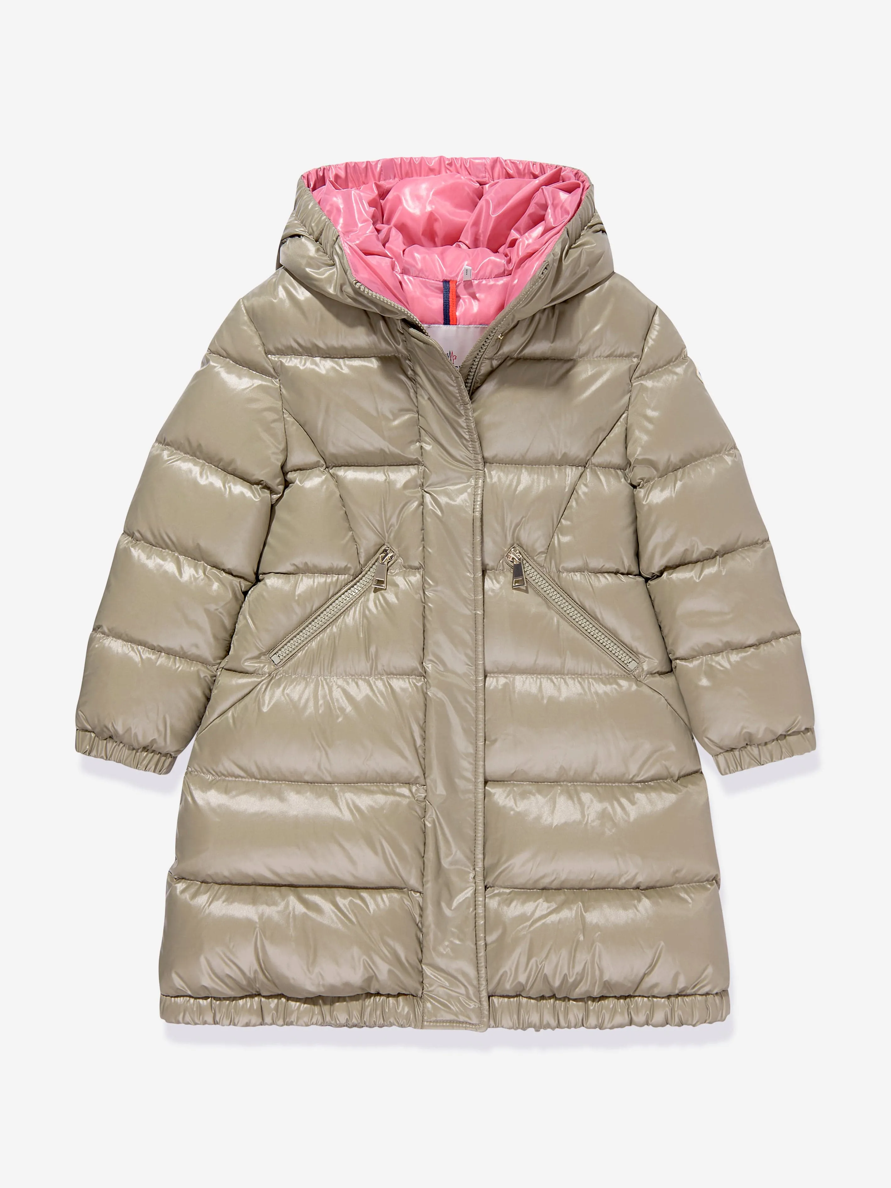 Moncler Enfant Mädchen Daunengefütterter Bellevue Langmantel in Beige