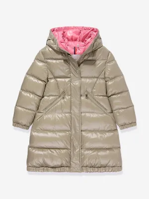 Moncler Enfant Mädchen Daunengefütterter Bellevue Langmantel in Beige