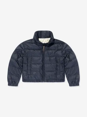 Moncler Enfant Mädchen Daunengefütterte Musa Jacke in Marine