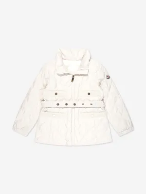 Moncler Enfant Mädchen Daunengefütterte Philanta Jacke in Weiß