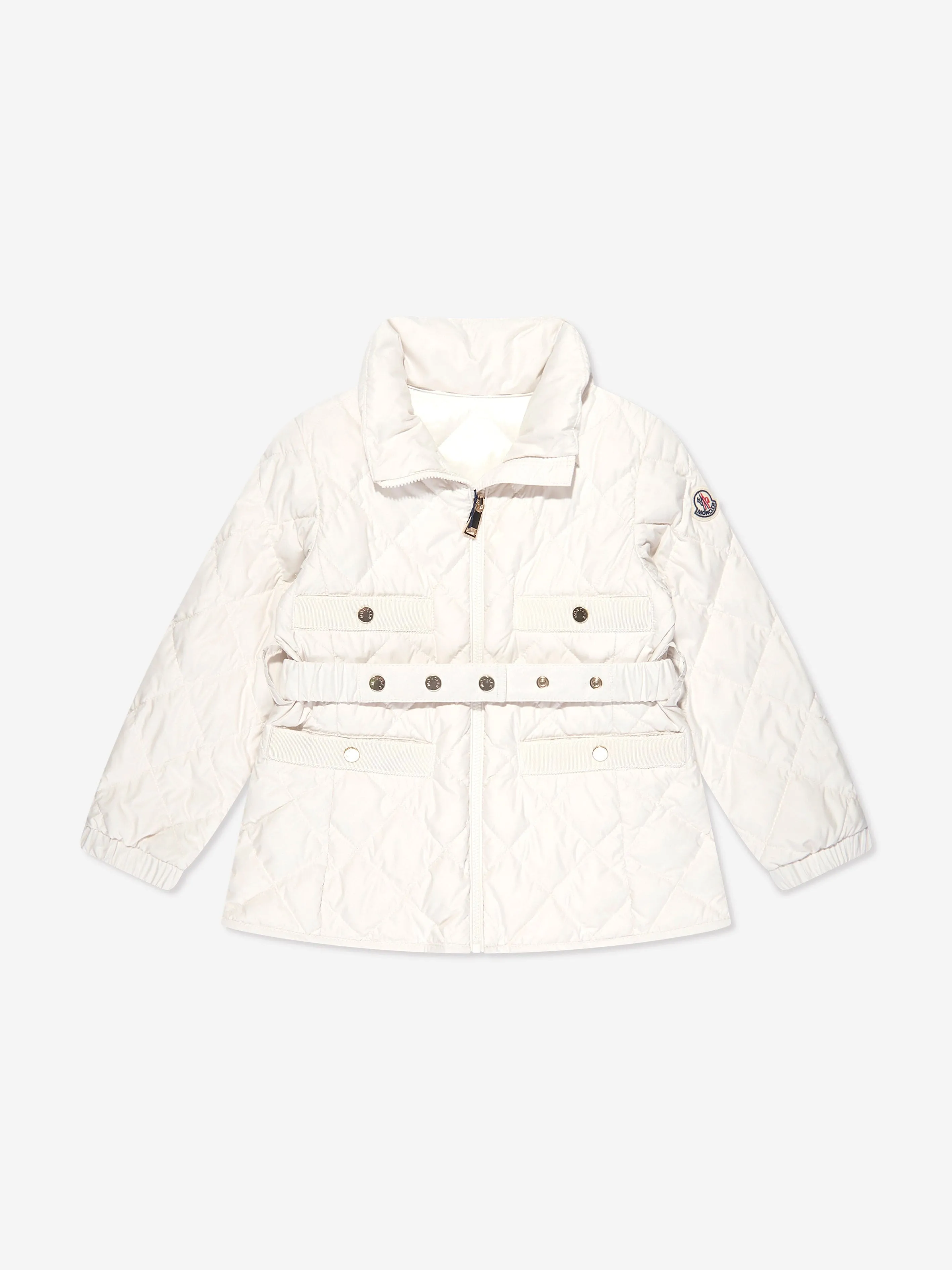 Moncler Enfant Mädchen Daunengefütterte Philanta Jacke in Weiß