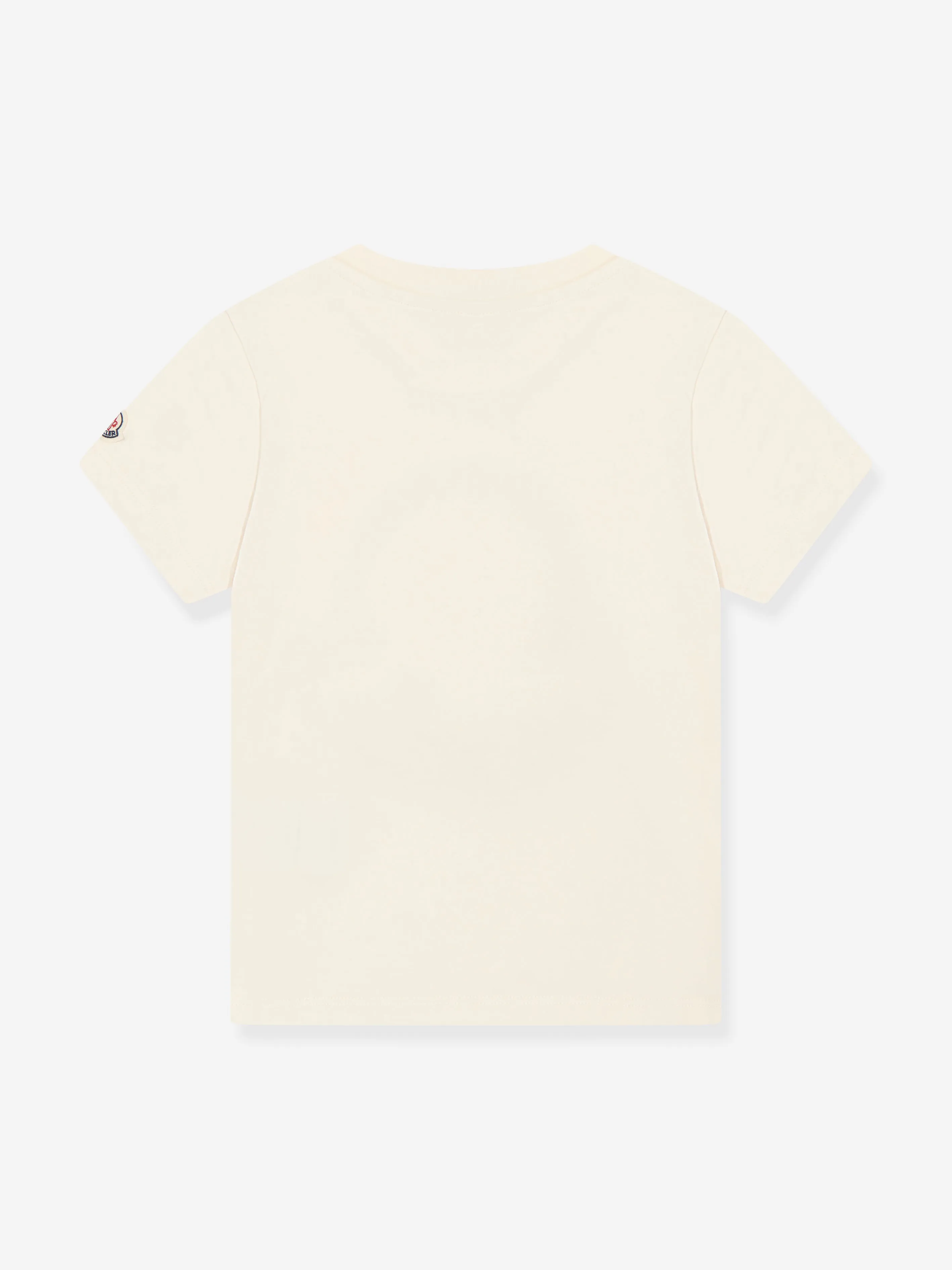 Moncler Enfant Mädchen Besticktes Logo T-Shirt in Elfenbein