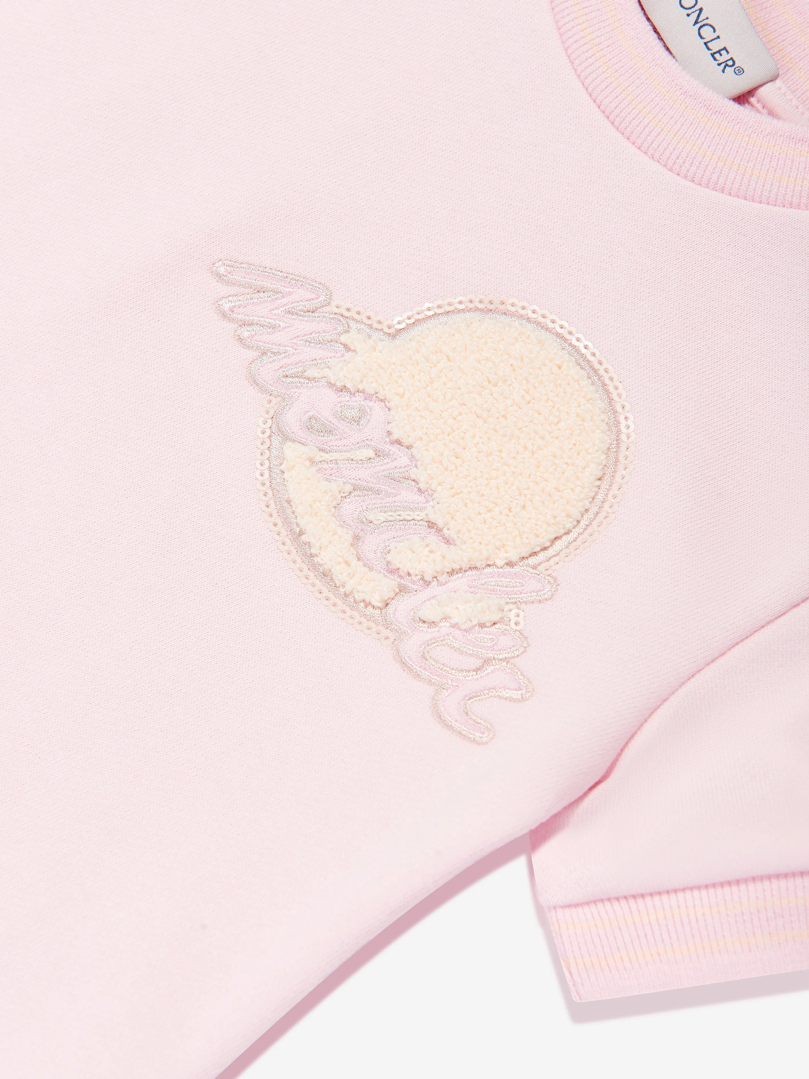 Moncler Enfant Mädchen Fit-and-Flare-Logo-Kleid in Rosa
