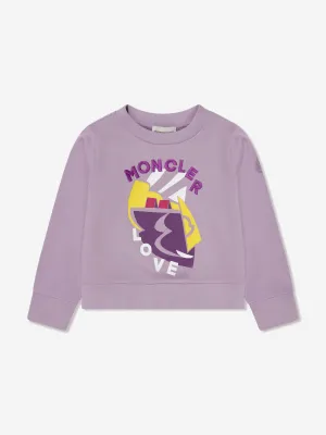 Moncler Enfant Mädchen Sweatshirt mit Grafikdruck in Lila