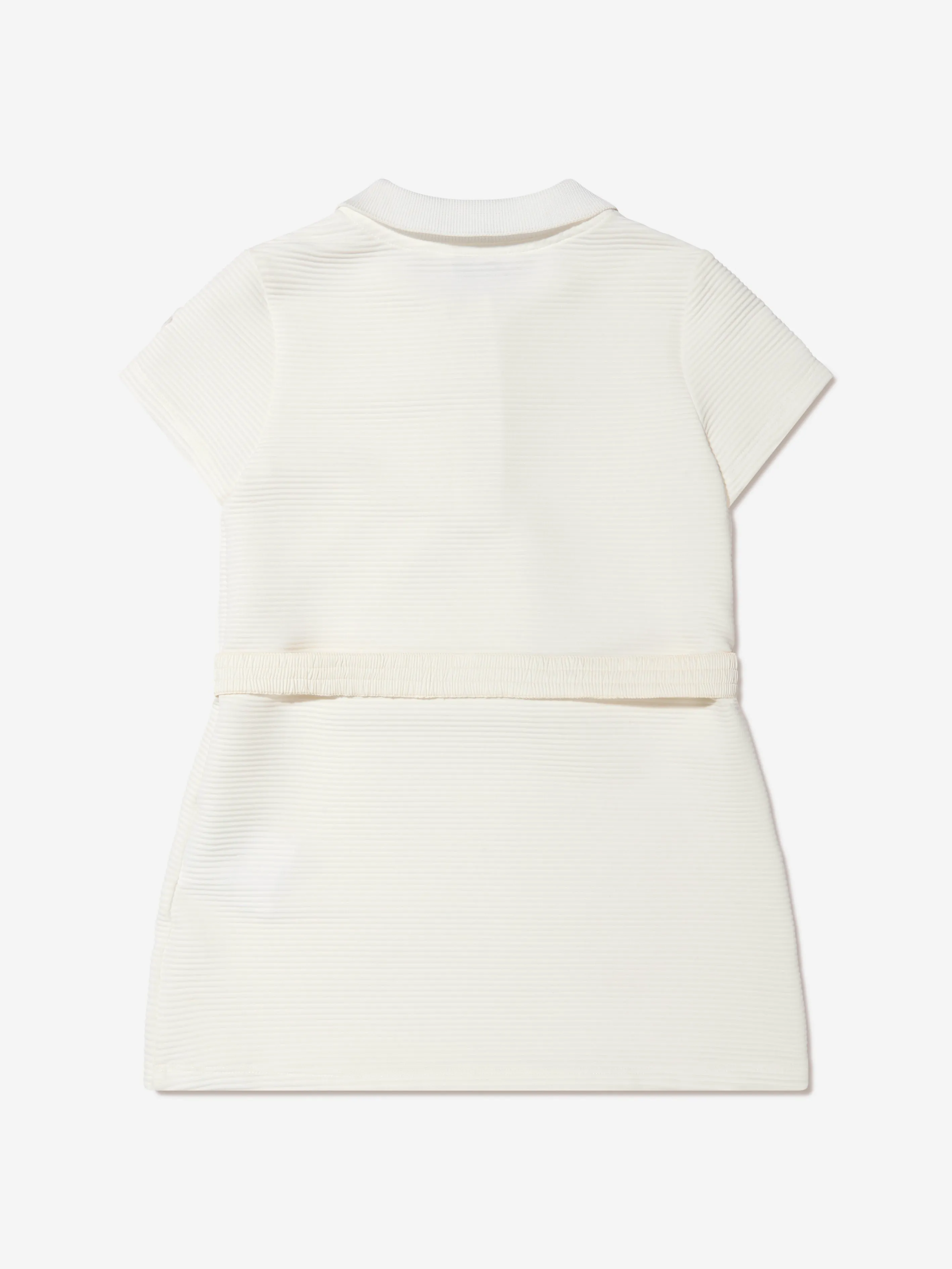 Moncler Enfant Mädchen Polo-Kleid mit halbem Reißverschluss in Weiß