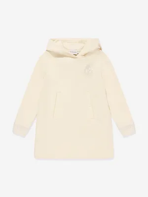 Moncler Enfant Mädchen Kapuzenpulloverkleid in Elfenbein