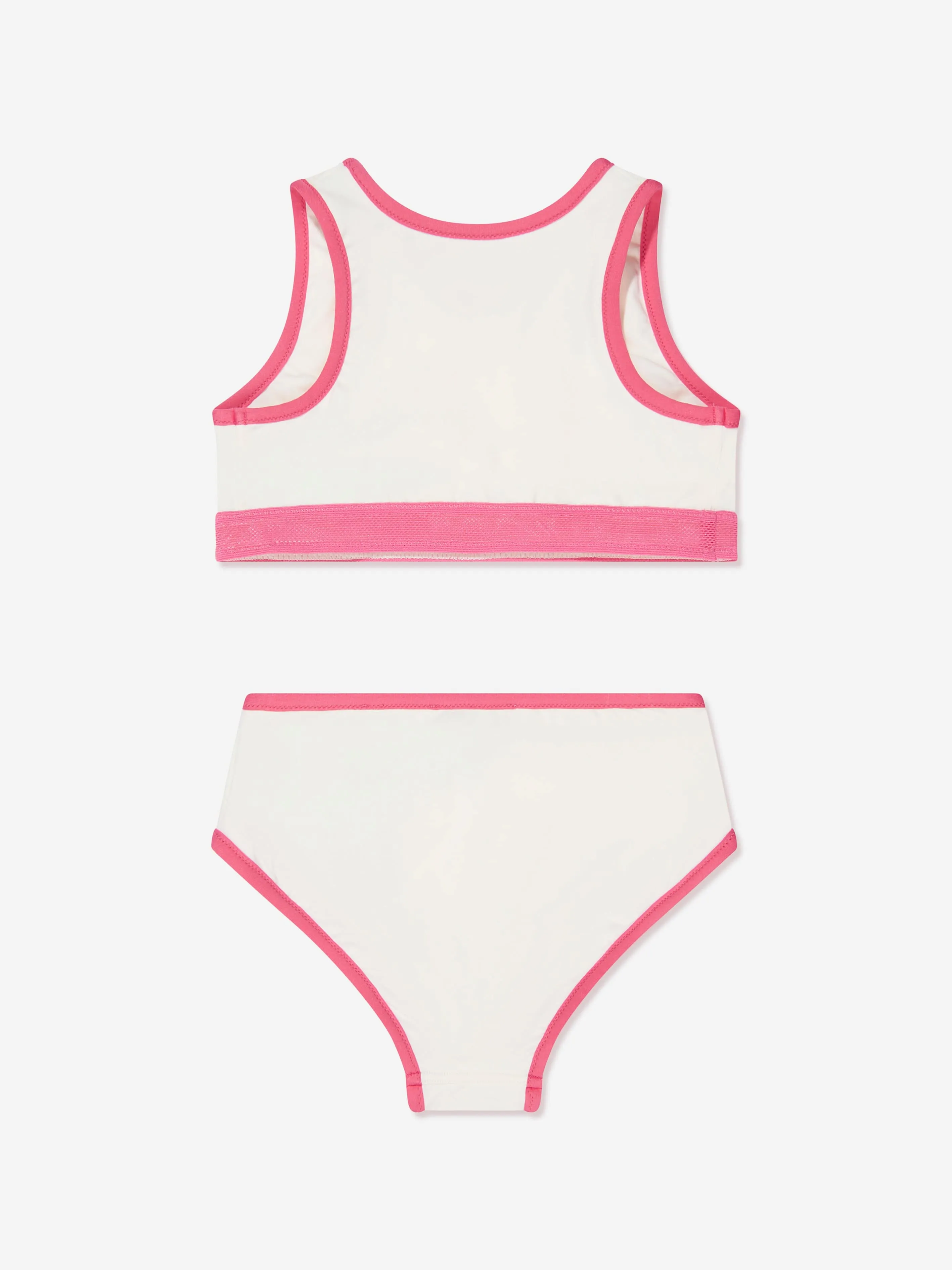 Moncler Enfant Mädchen Logo Bikini in Weiß