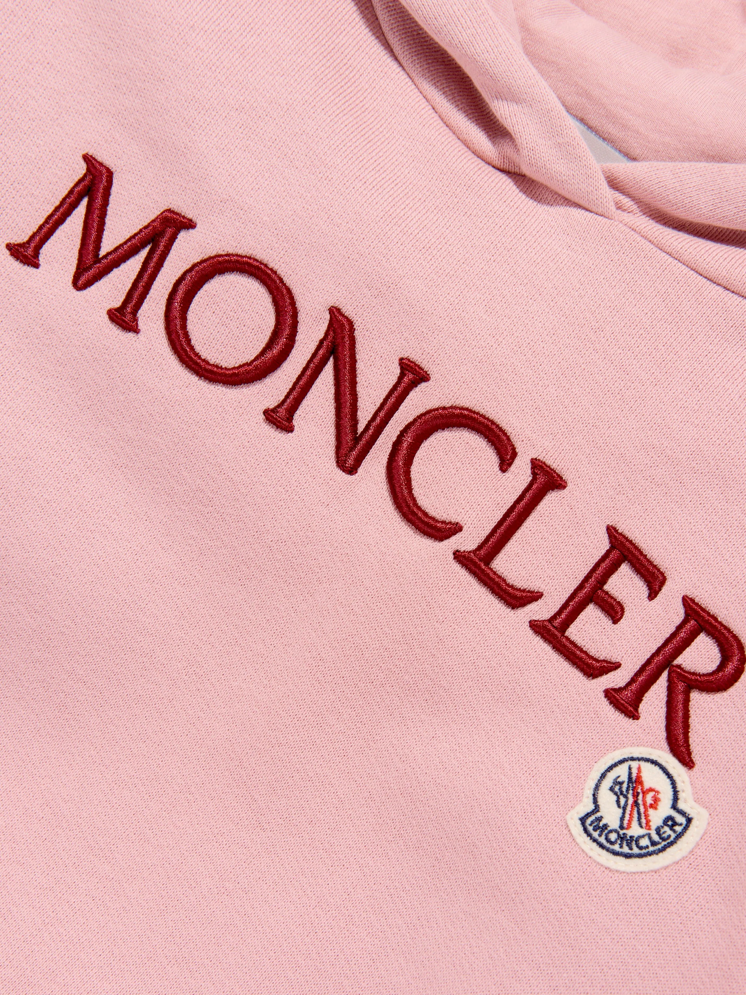Moncler Enfant Mädchen Logo Hoodie in Rosa