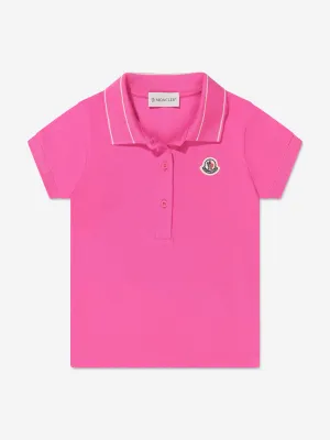 Moncler Enfant Mädchen Logo Polo-Shirt in Rosa
