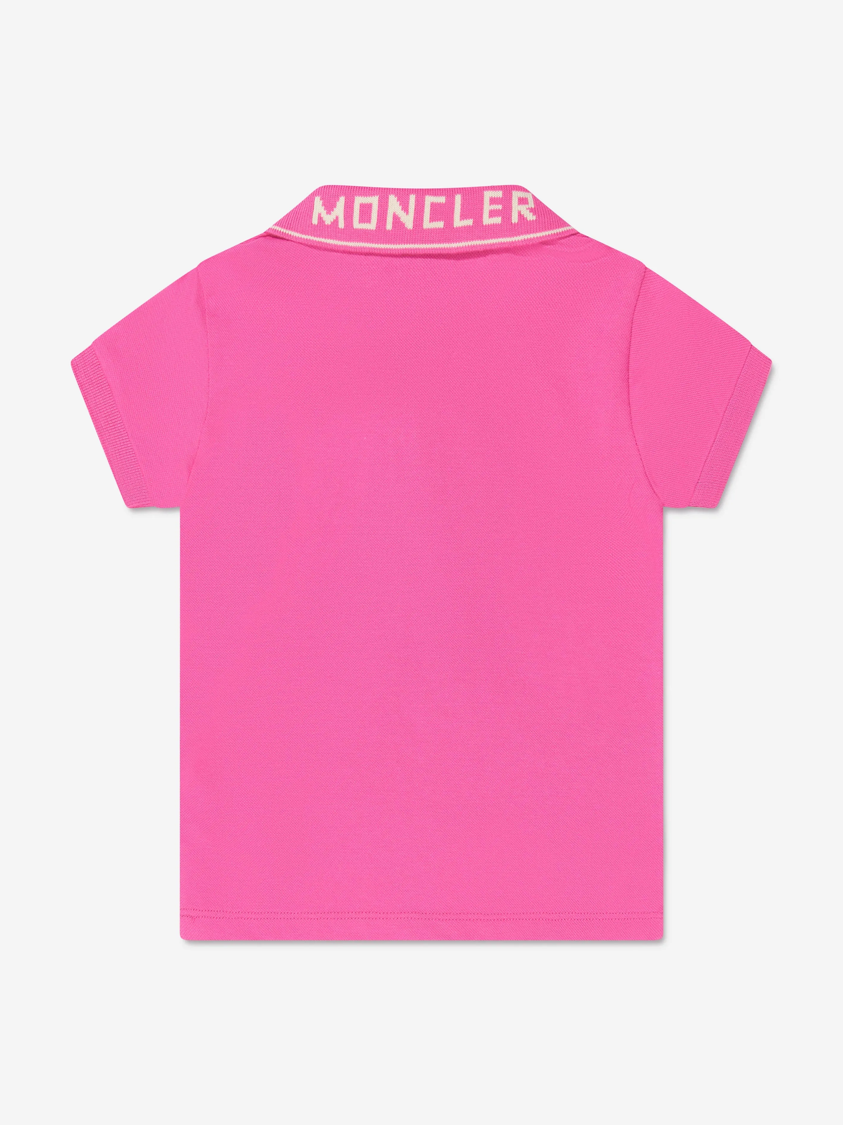 Moncler Enfant Mädchen Logo Polo-Shirt in Rosa