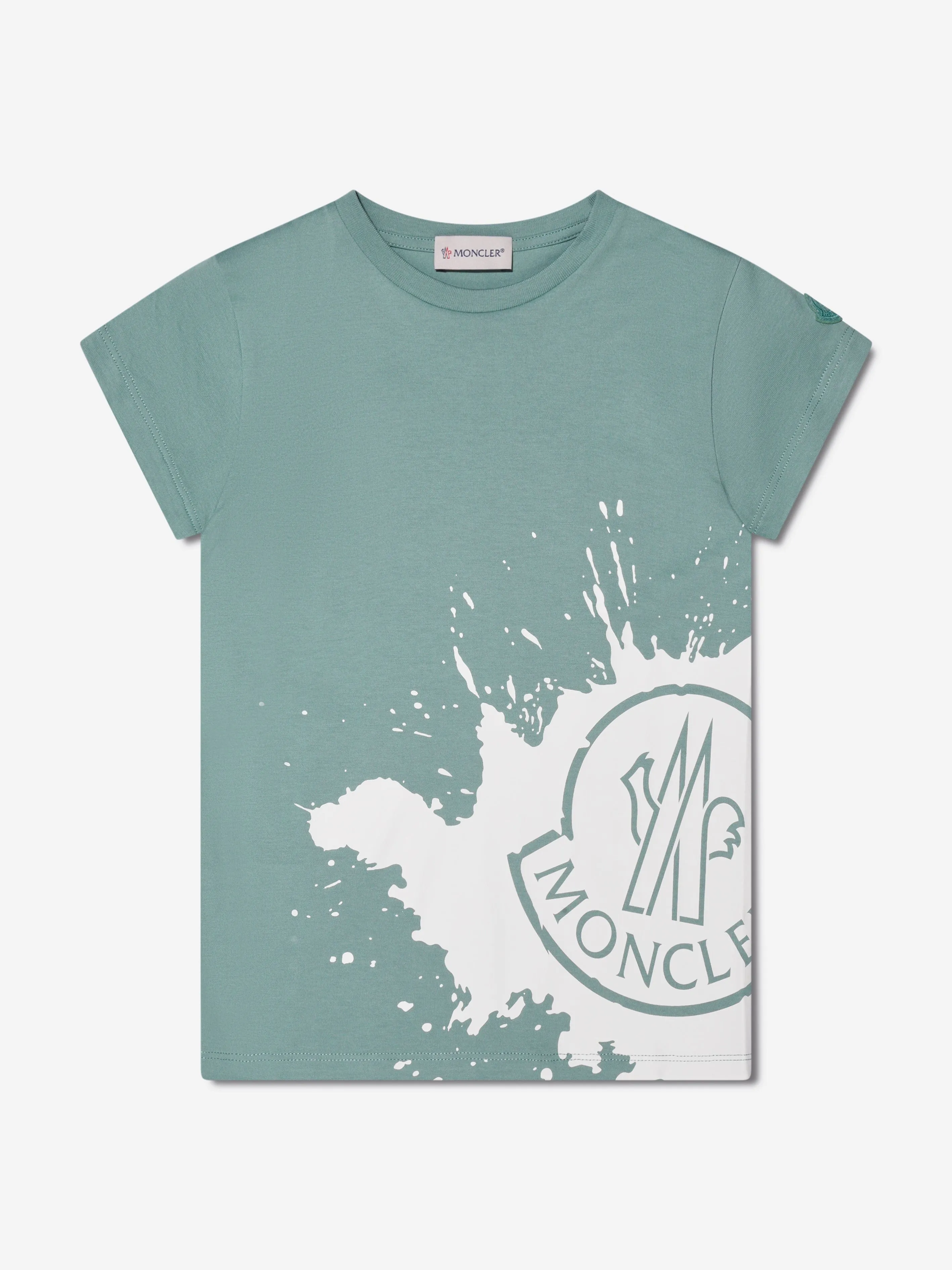 Moncler Enfant Mädchen Logo Print T-Shirt in Grün