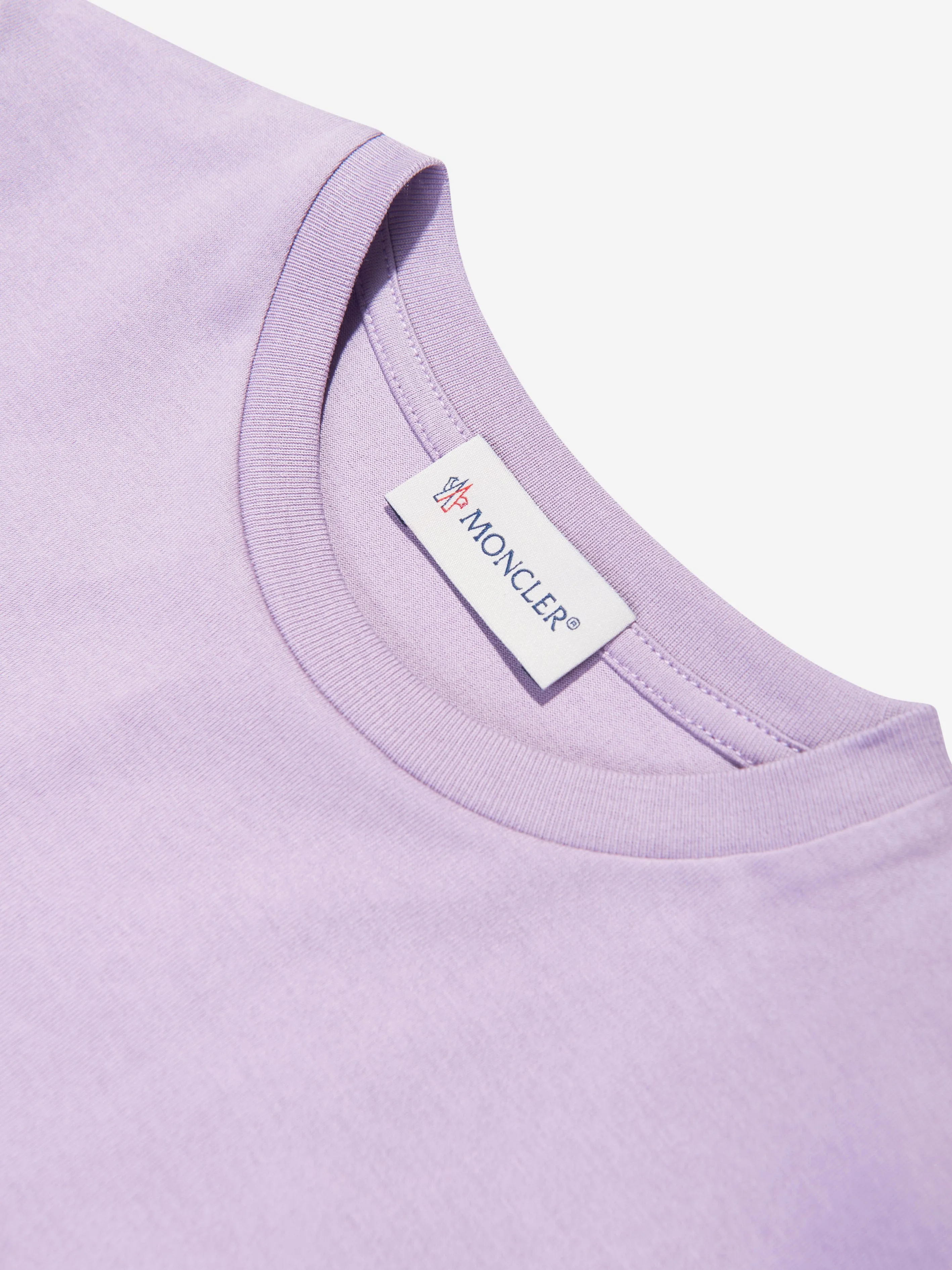 Moncler Enfant Mädchen Logo Print T-Shirt in Lila