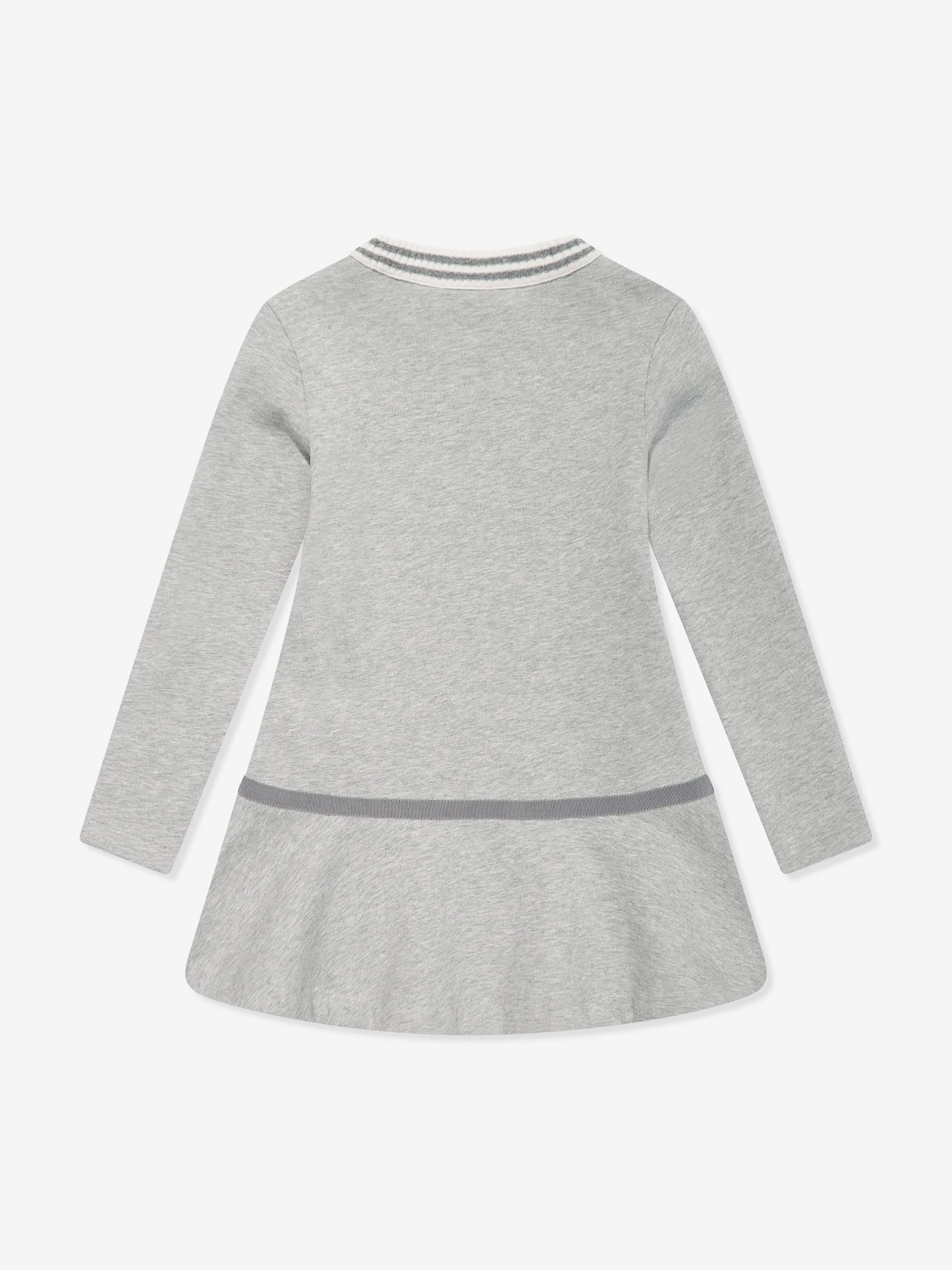 Moncler Enfant Mädchen Logo Strickkleid in Grau