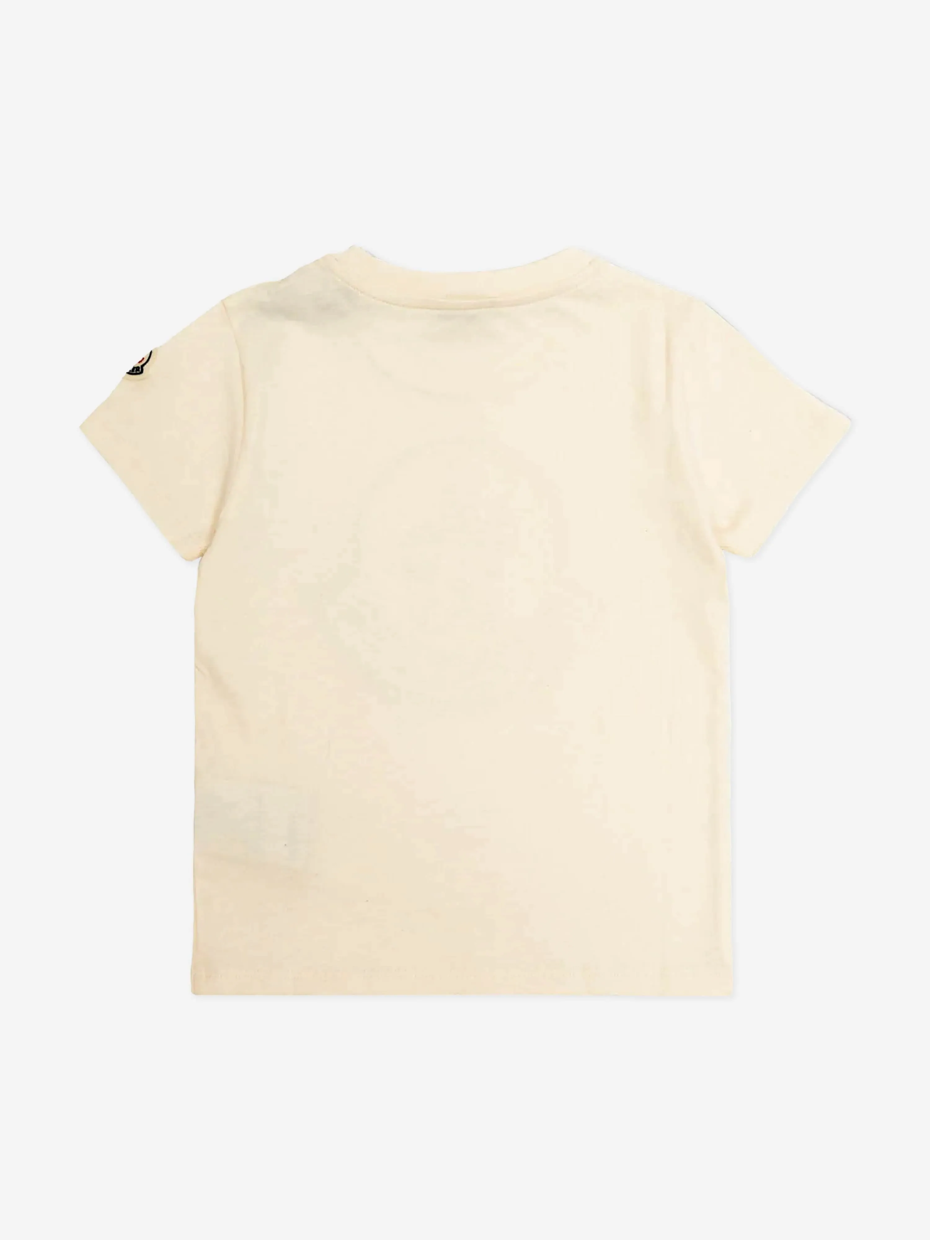 Moncler Enfant Mädchen Logo T-Shirt in Elfenbein
