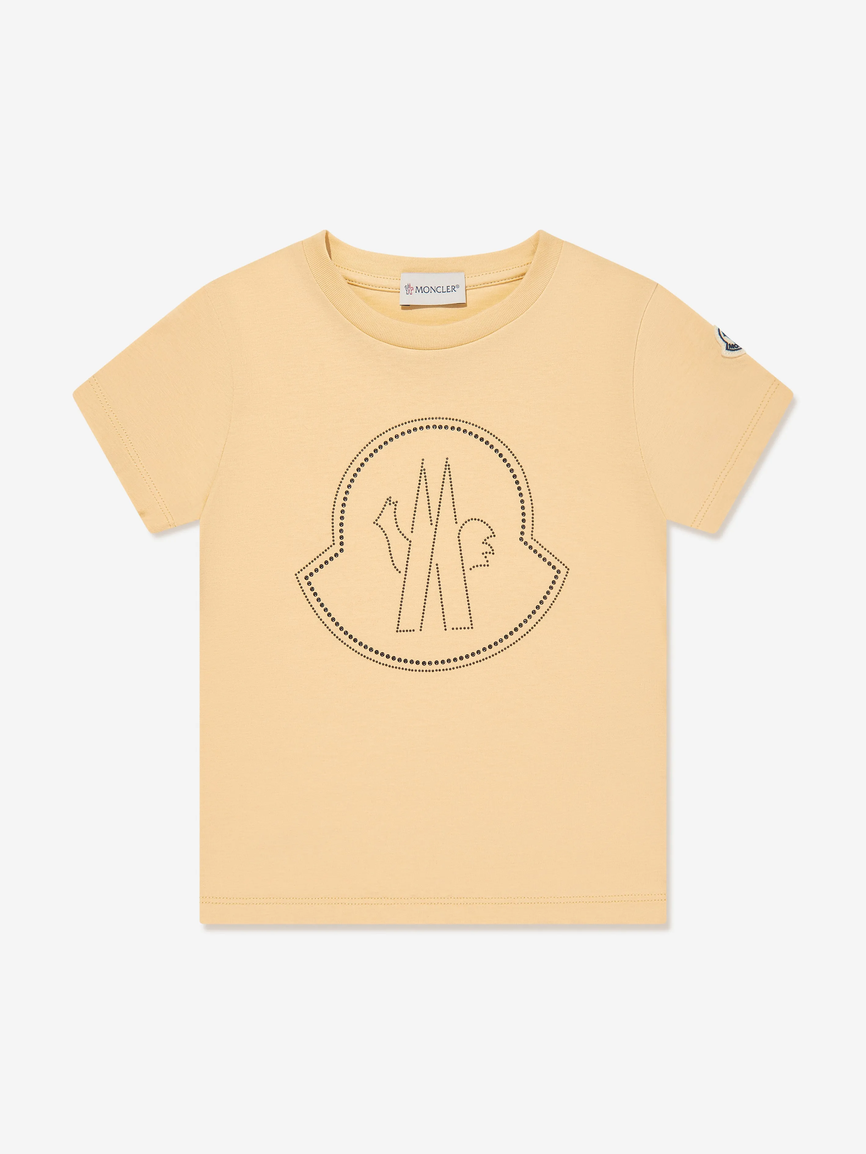 Moncler Enfant Mädchen Logo T-Shirt in Gelb