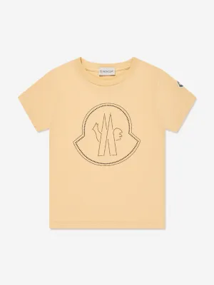 Moncler Enfant Mädchen Logo T-Shirt in Gelb
