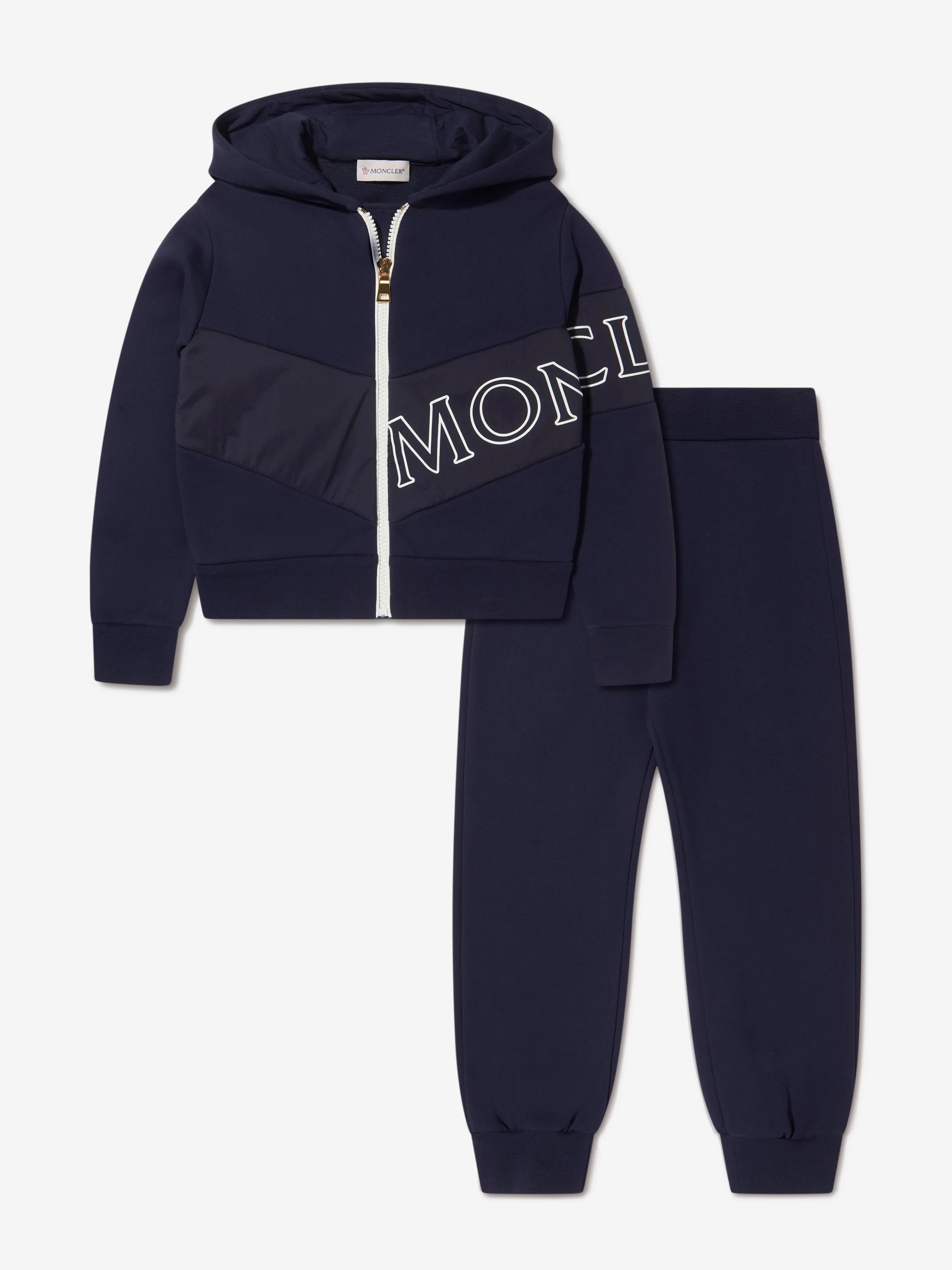 Moncler Enfant Mädchen Logo Tracksuit in Marineblau