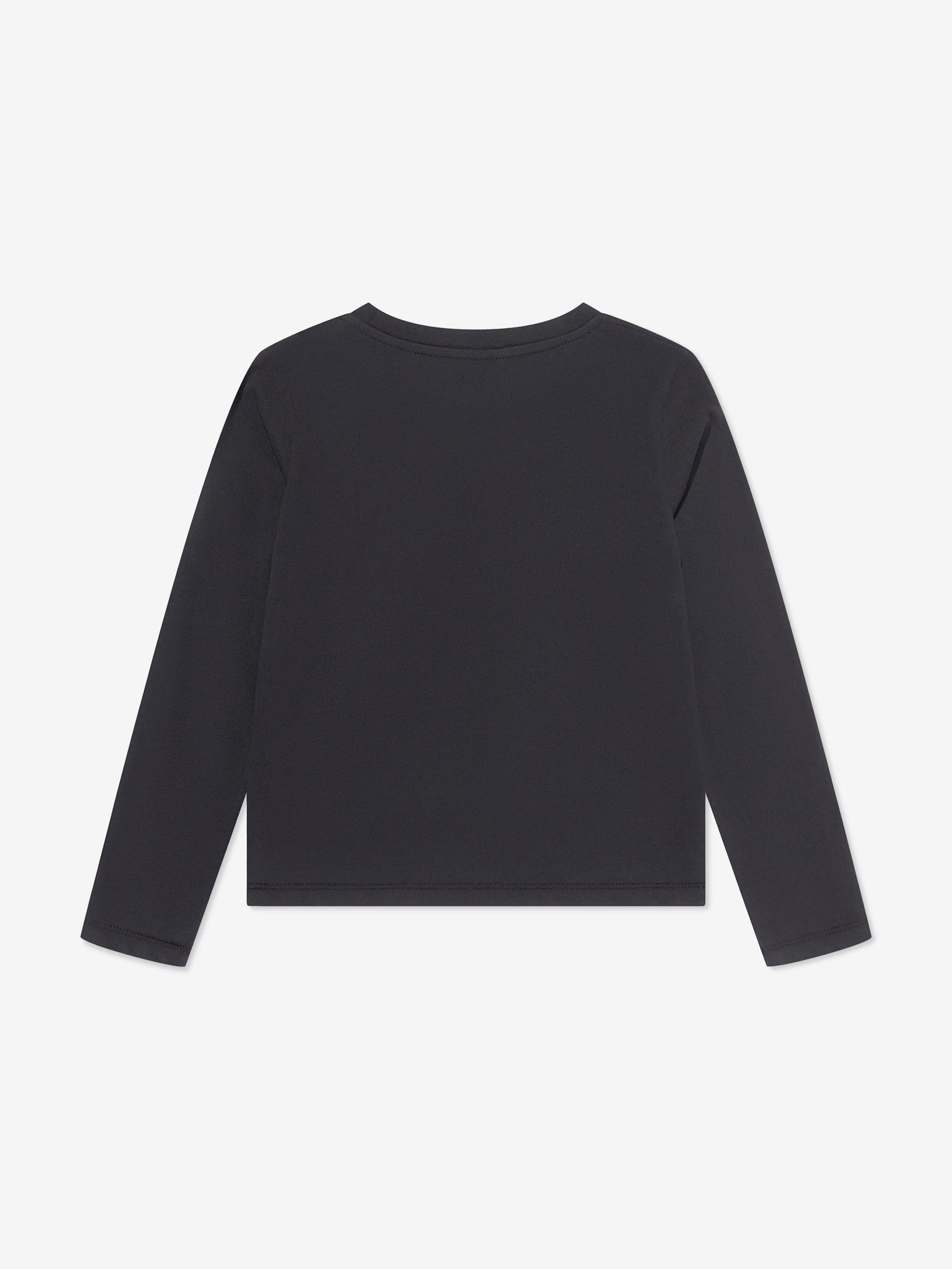 Moncler Enfant Mädchen Langarm T-Shirt in Schwarz