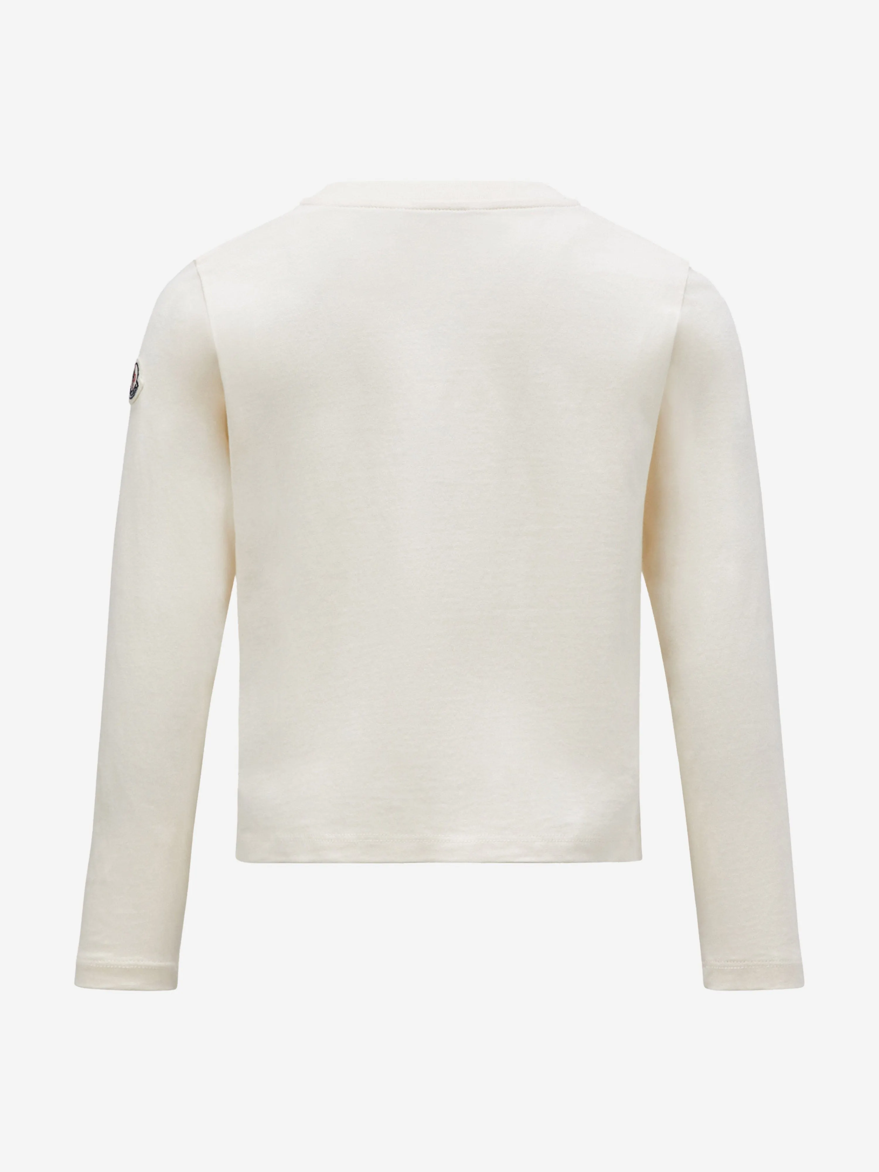 Moncler Enfant Mädchen Langarm-T-Shirt in Elfenbein