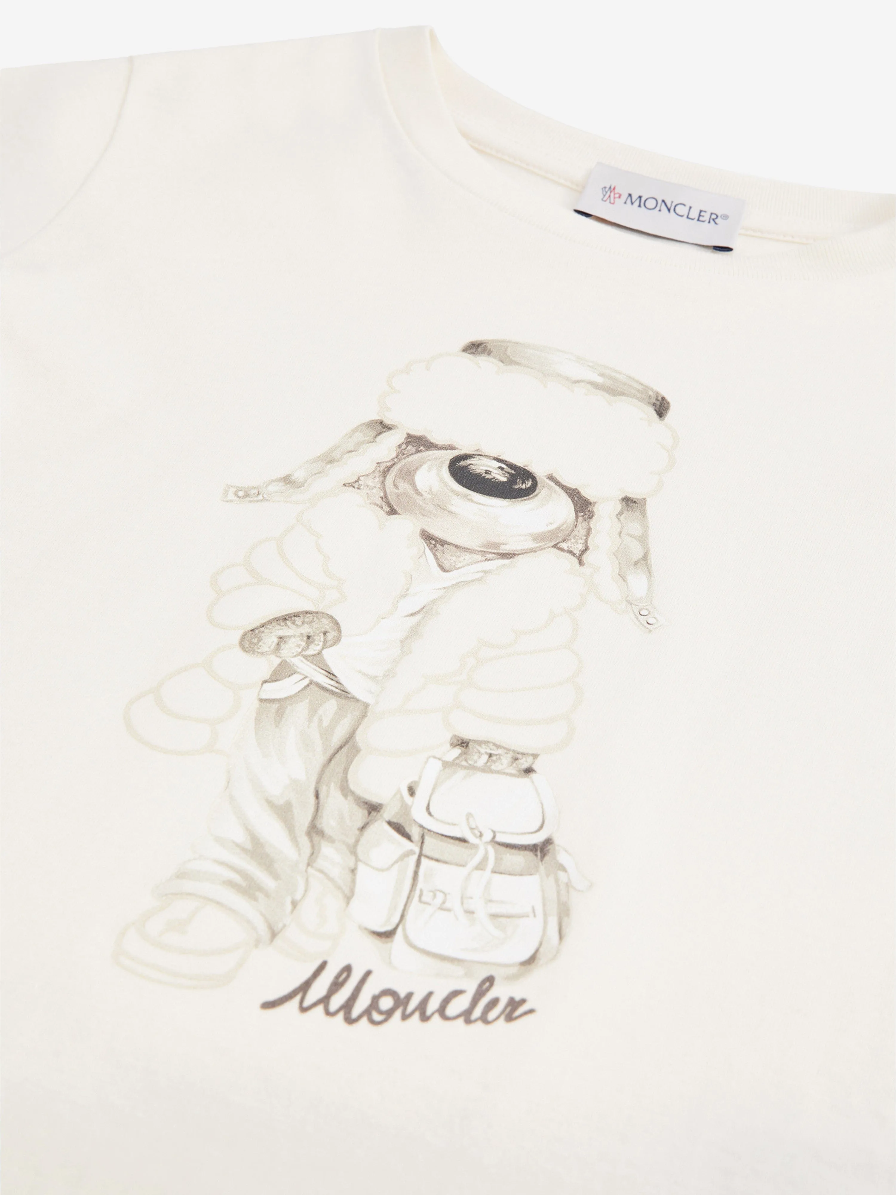 Moncler Enfant Mädchen Langarm-T-Shirt in Elfenbein