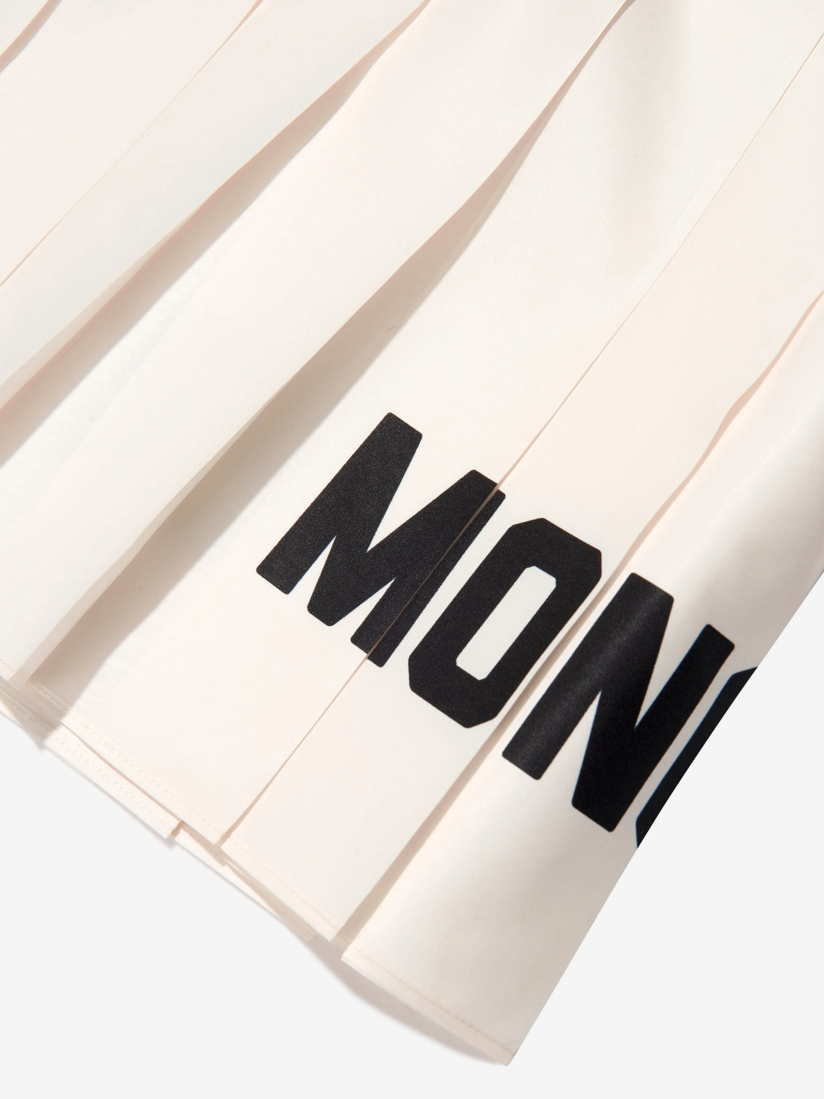 Moncler Enfant Mädchen Plissierter Logo-Rock in Elfenbein