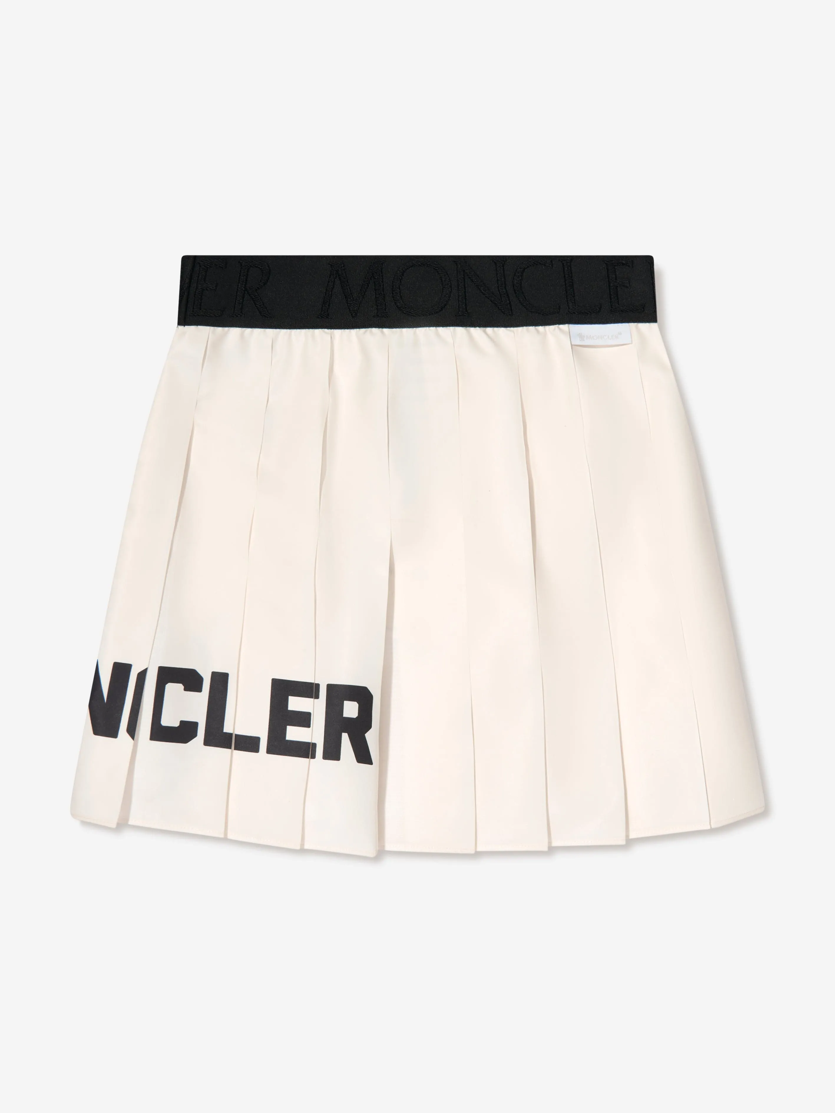 Moncler Enfant Mädchen Plissierter Logo-Rock in Elfenbein