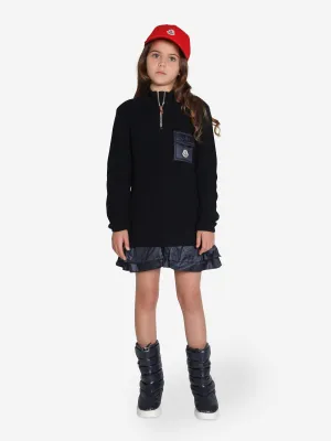 Moncler Enfant Mädchen Kleid mit Tasche in Marine