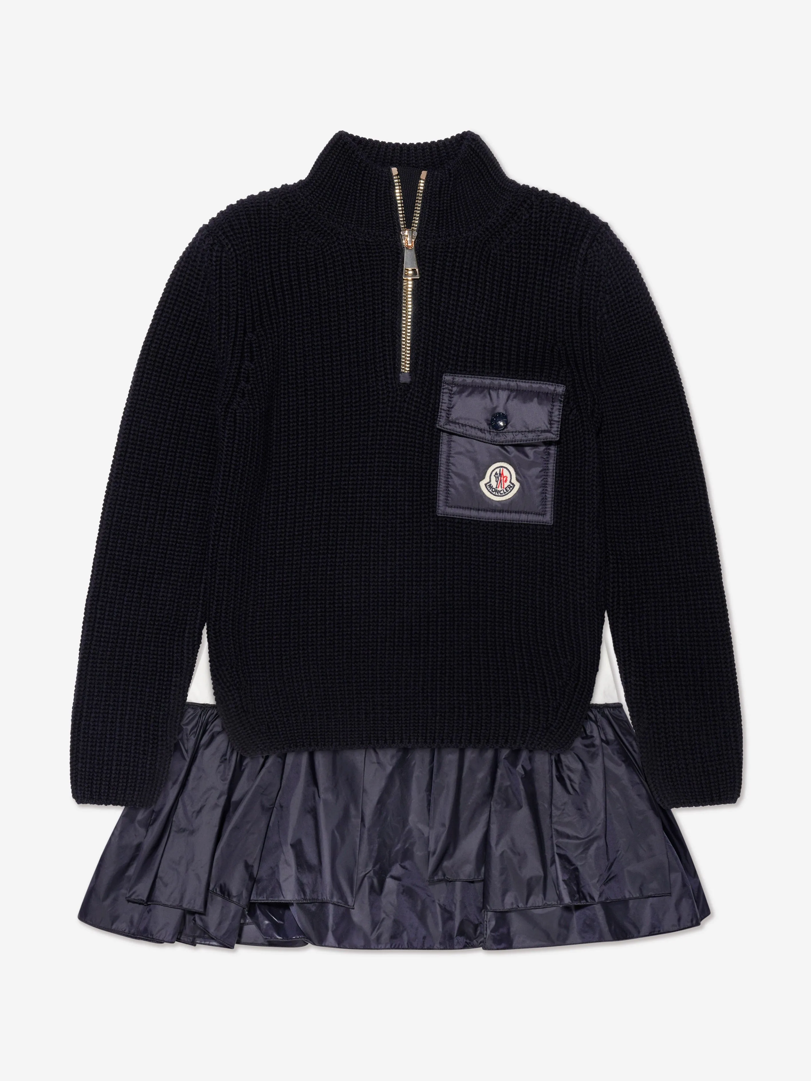 Moncler Enfant Mädchen Kleid mit Tasche in Marine