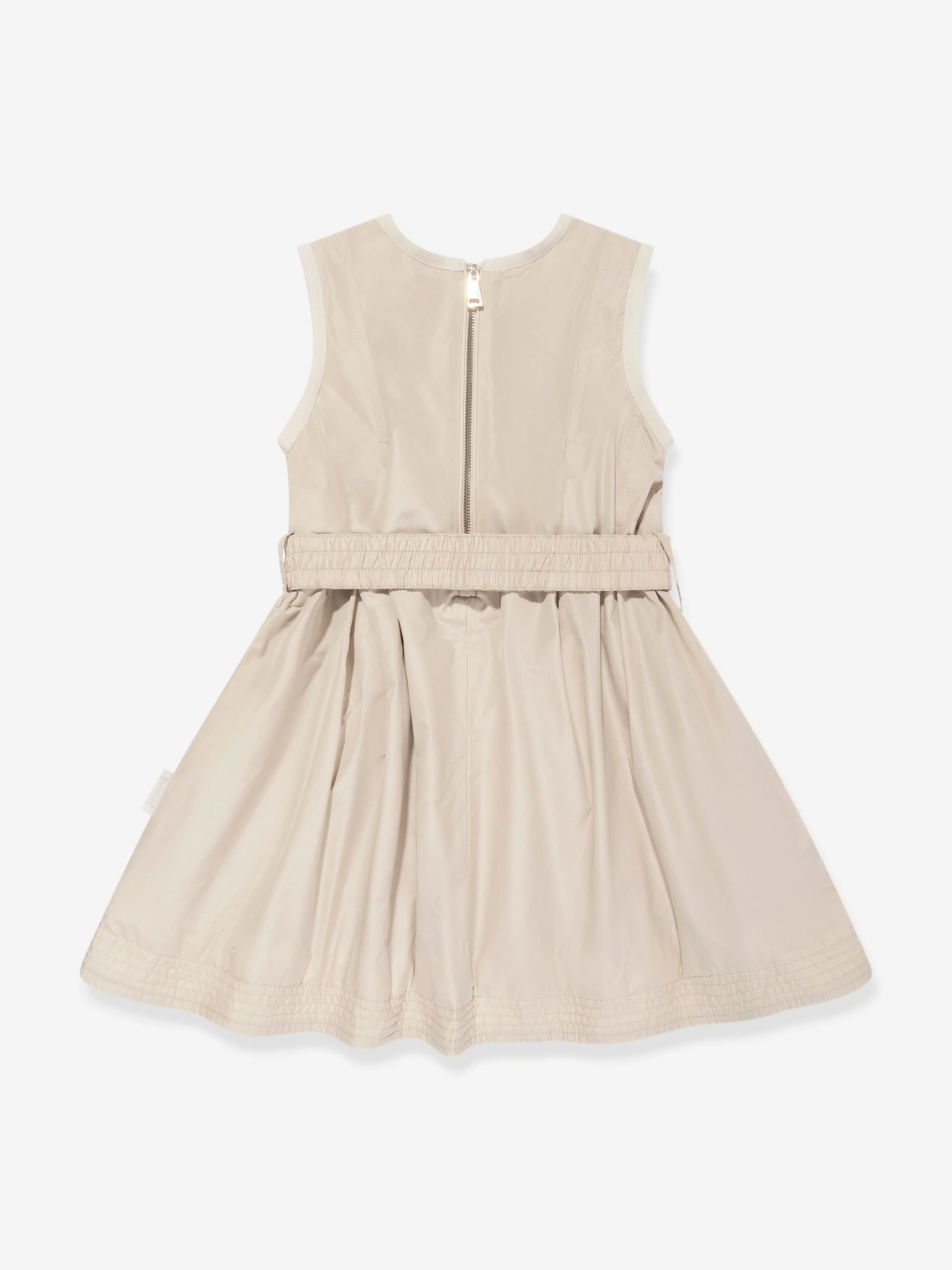 Moncler Enfant Mädchen Ärmelloses Kleid mit Tasche in Beige