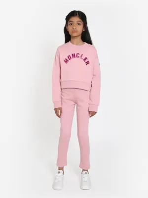 Moncler Enfant Mädchen Sweatshirt und Leggings Set in Rosa