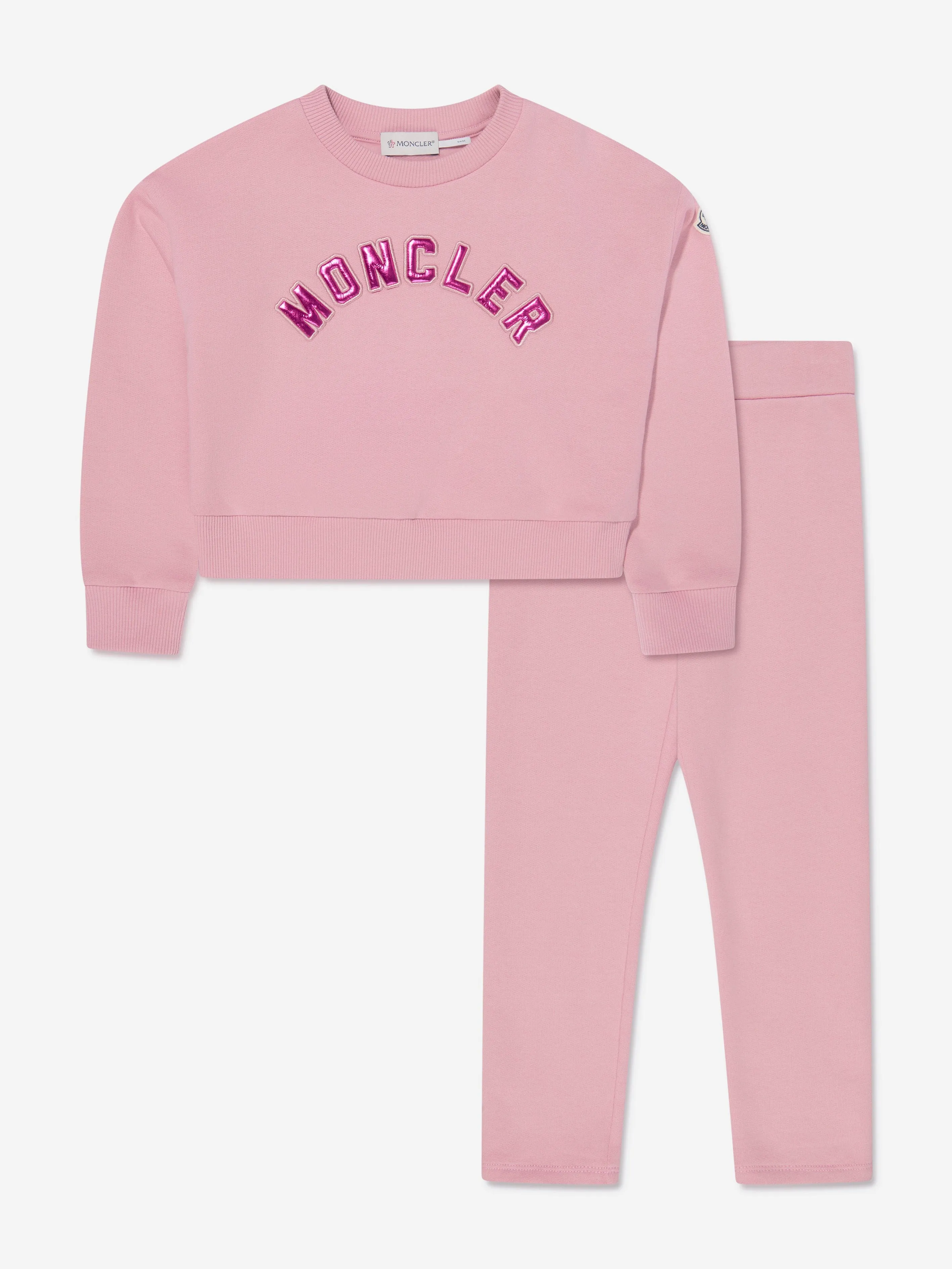Moncler Enfant Mädchen Sweatshirt und Leggings Set in Rosa
