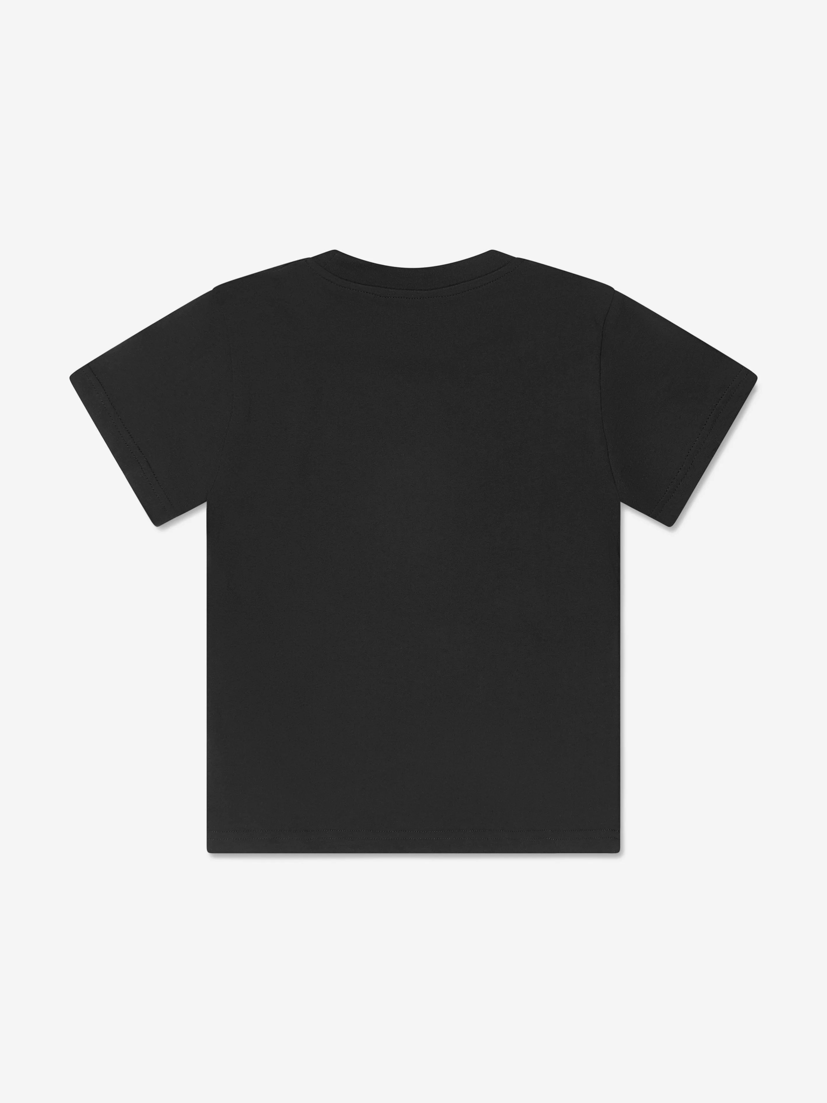 Moncler Enfant Kinder Logo T-Shirt in Schwarz